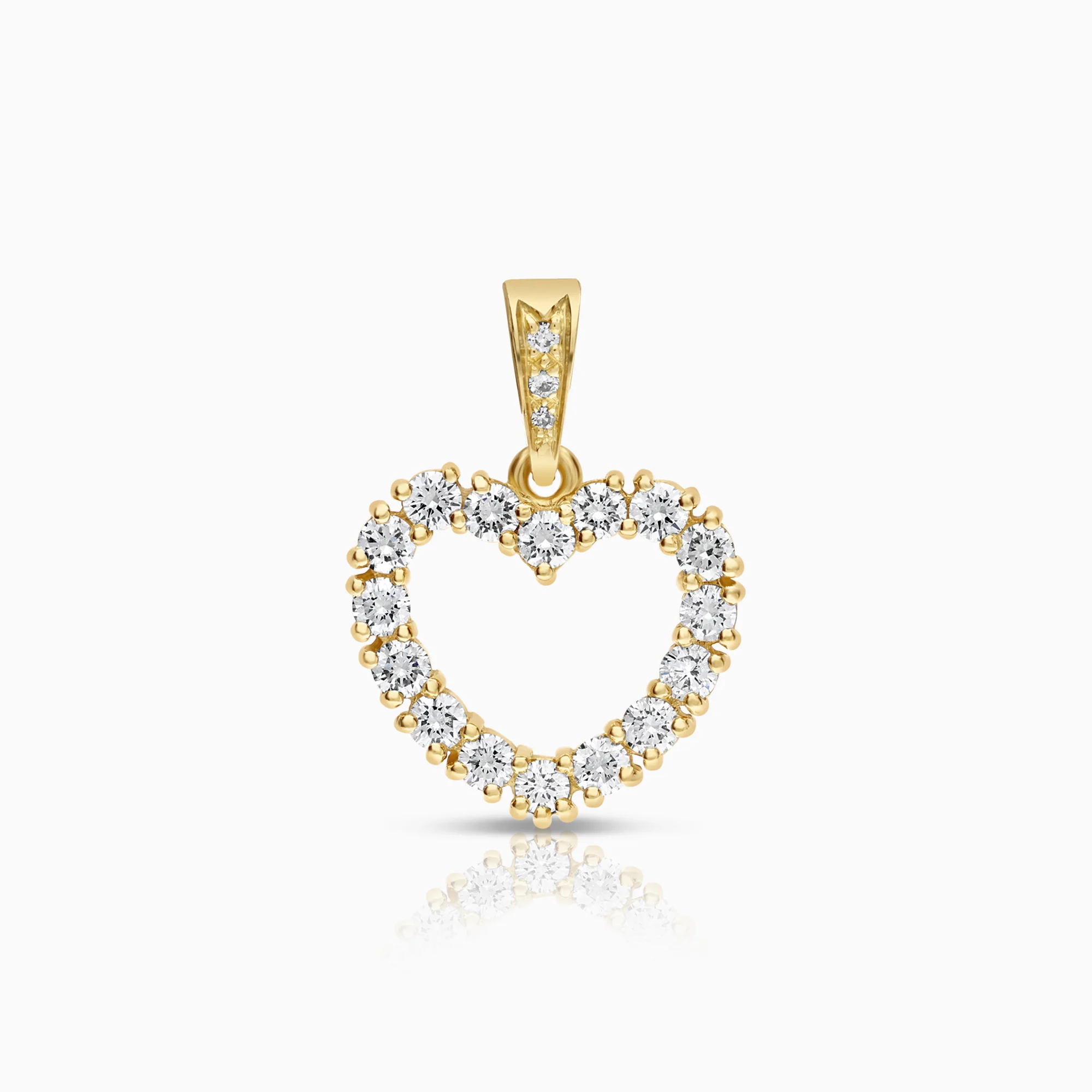 Heart pendant 0.82ct 18K gold