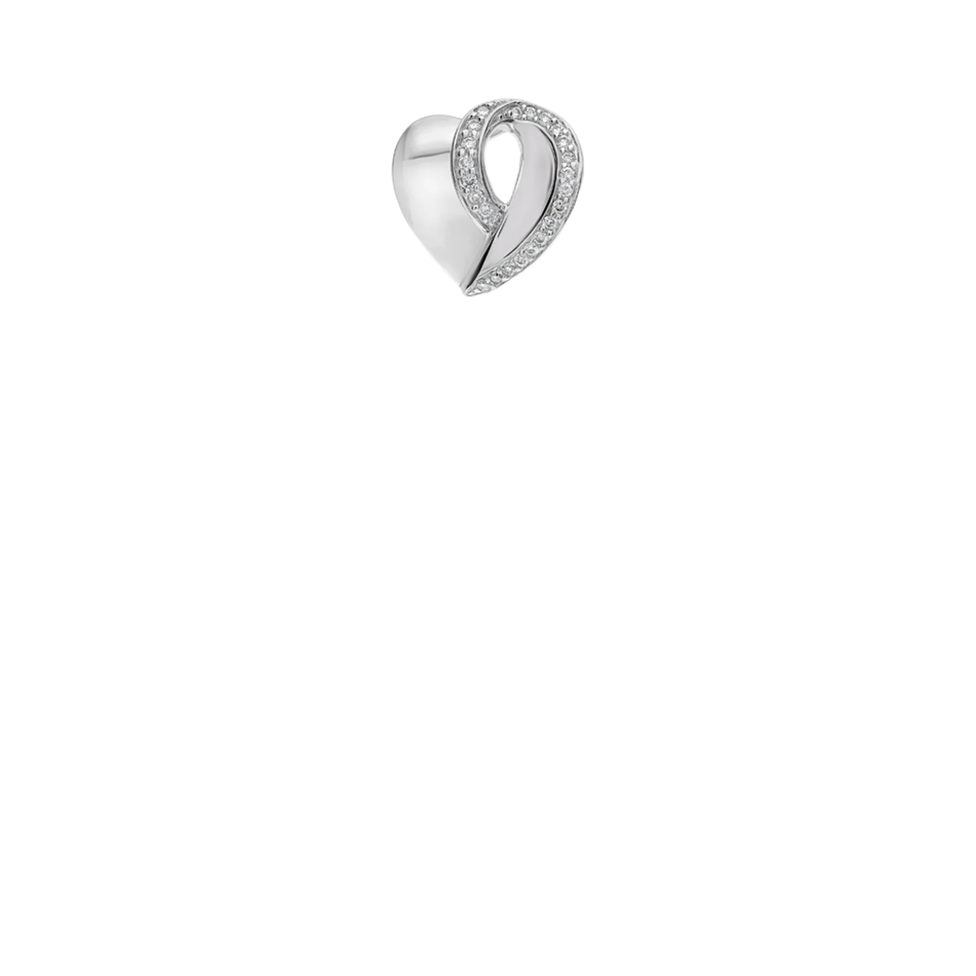 Heart pendant with diamonds 0.10ct 18K white gold - Image 2