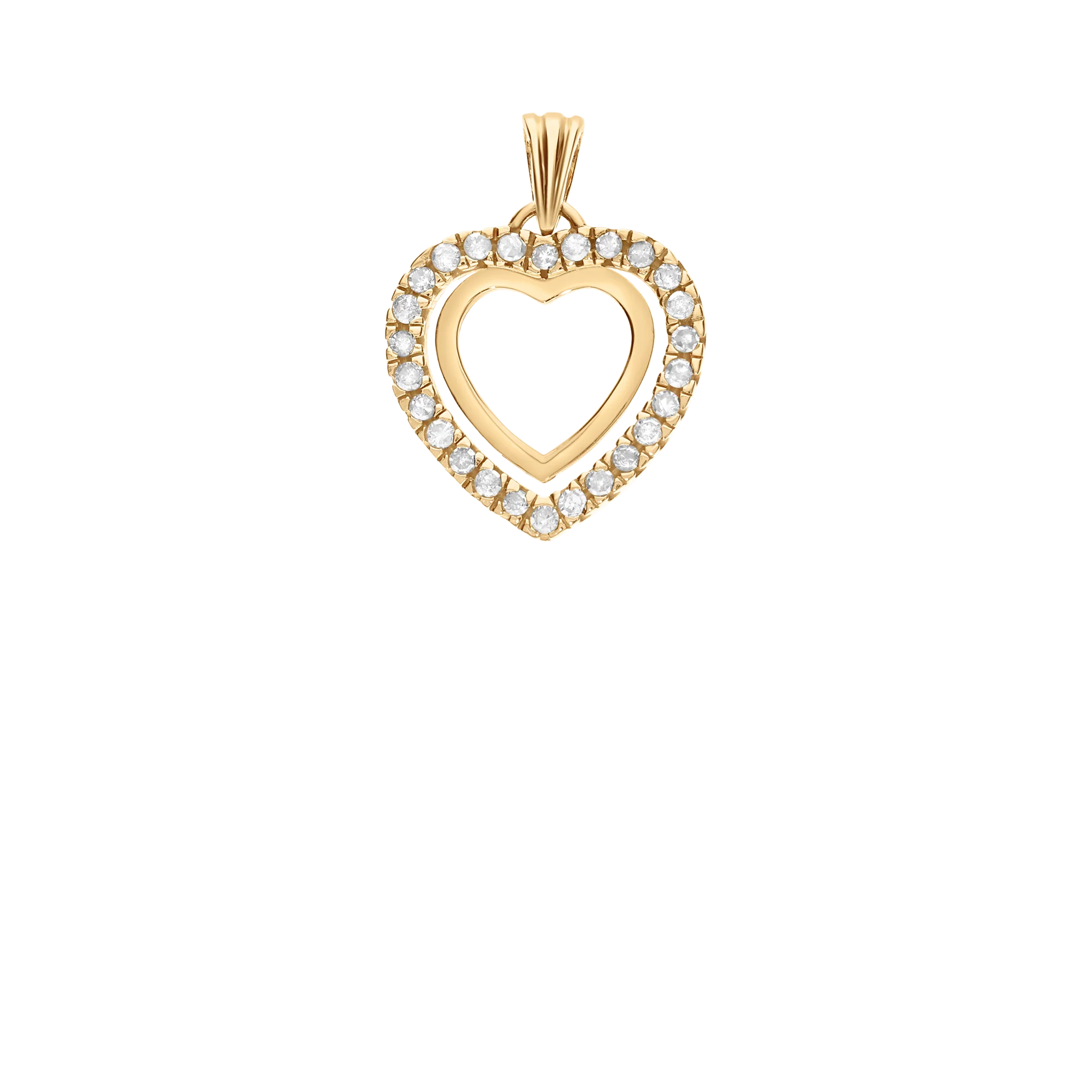 Heart pendant diamonds 0.25ct 18K gold - Image 2