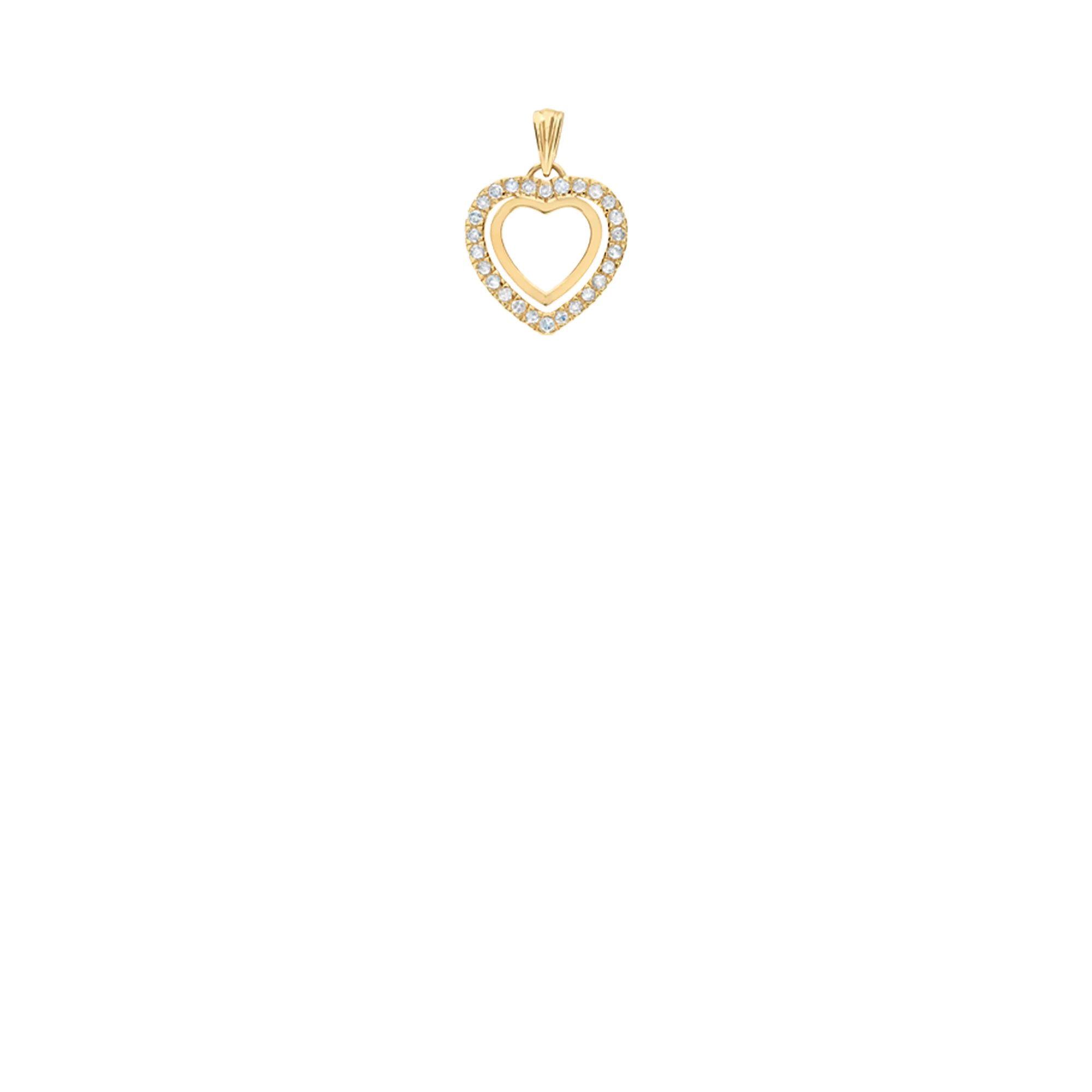 Heart pendant diamonds 0.25ct 18K gold - Image 2