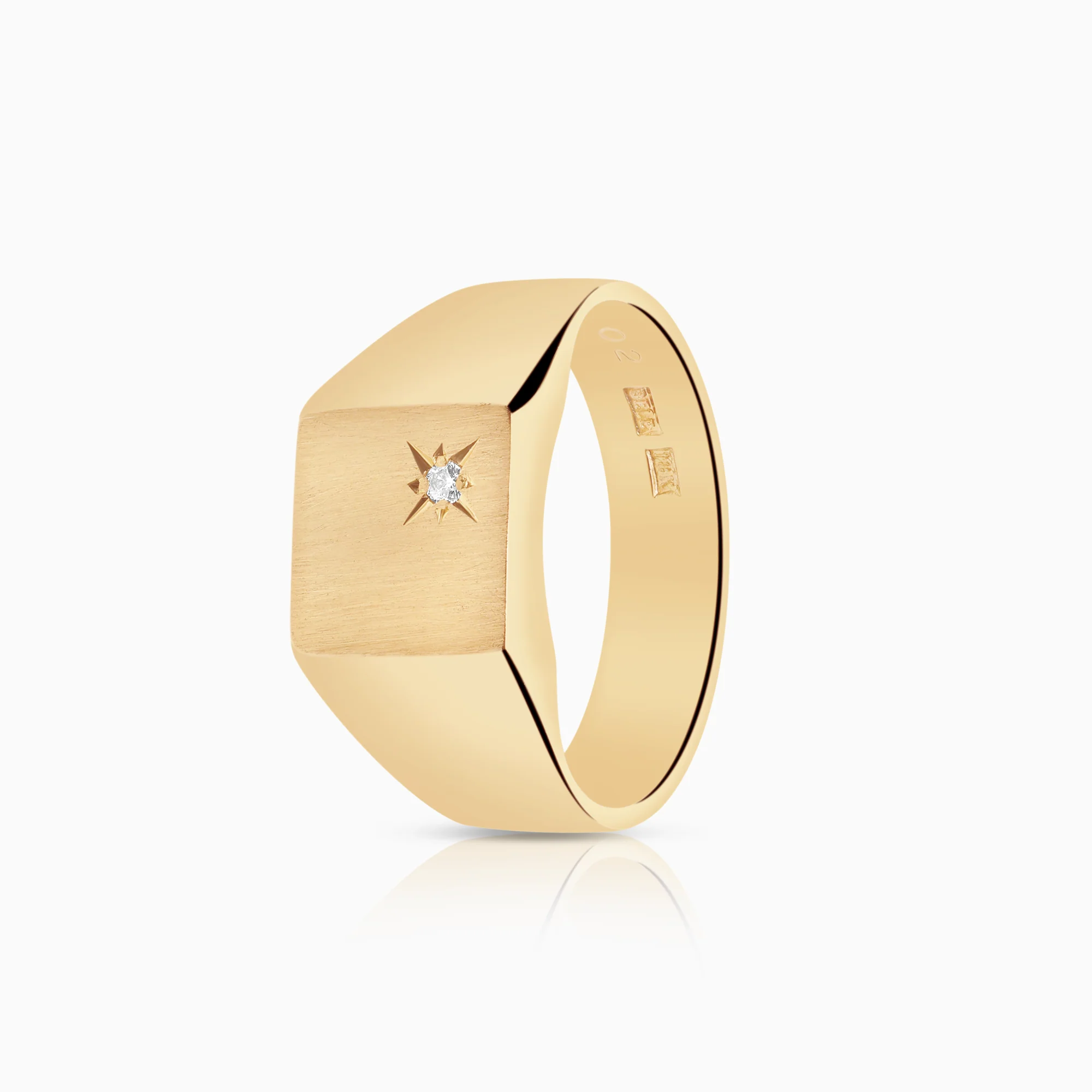 Signet ring 0.02ct 18K gold