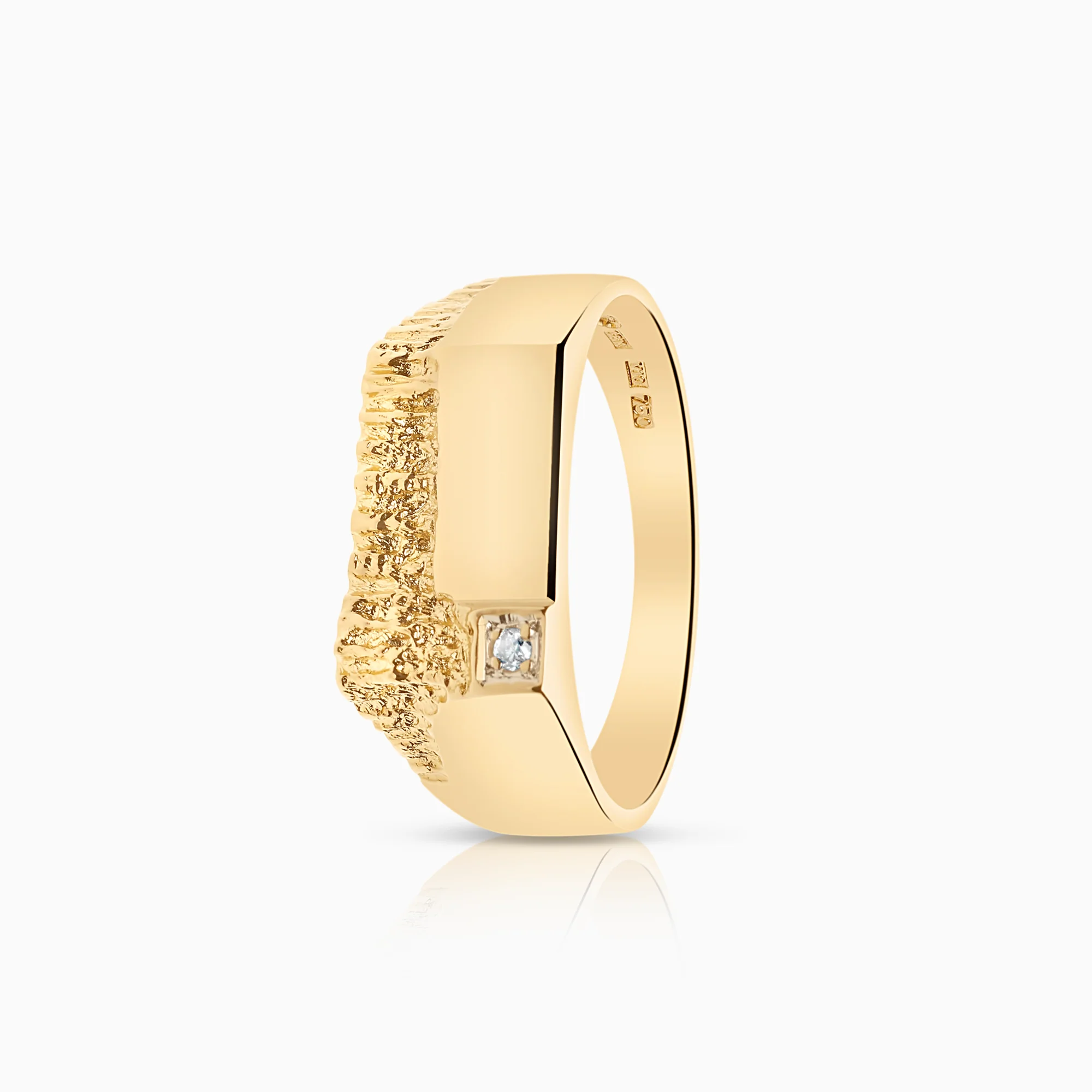 Signet ring 0.02ct 18K gold