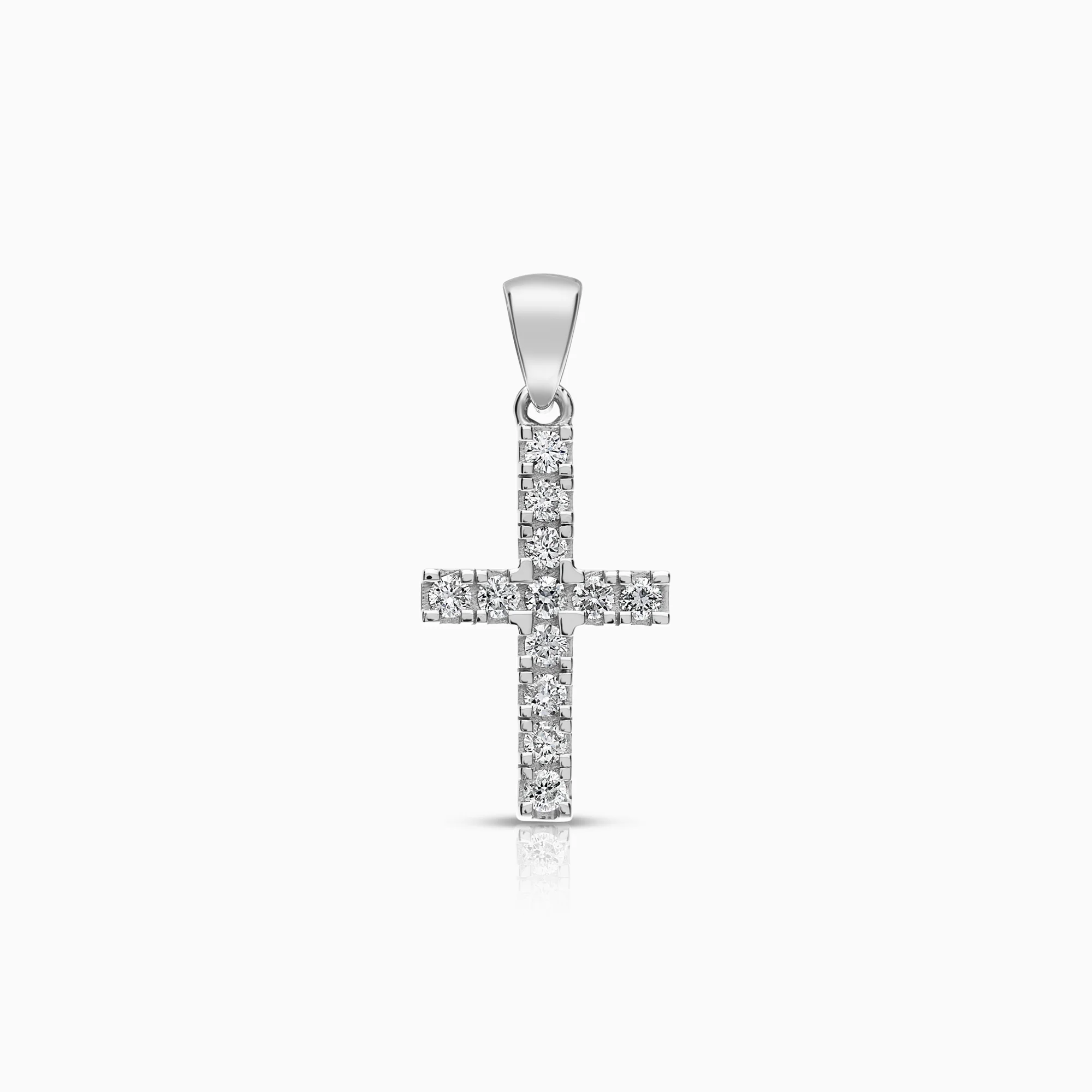 Cross pendant 0.36ct 18K white gold