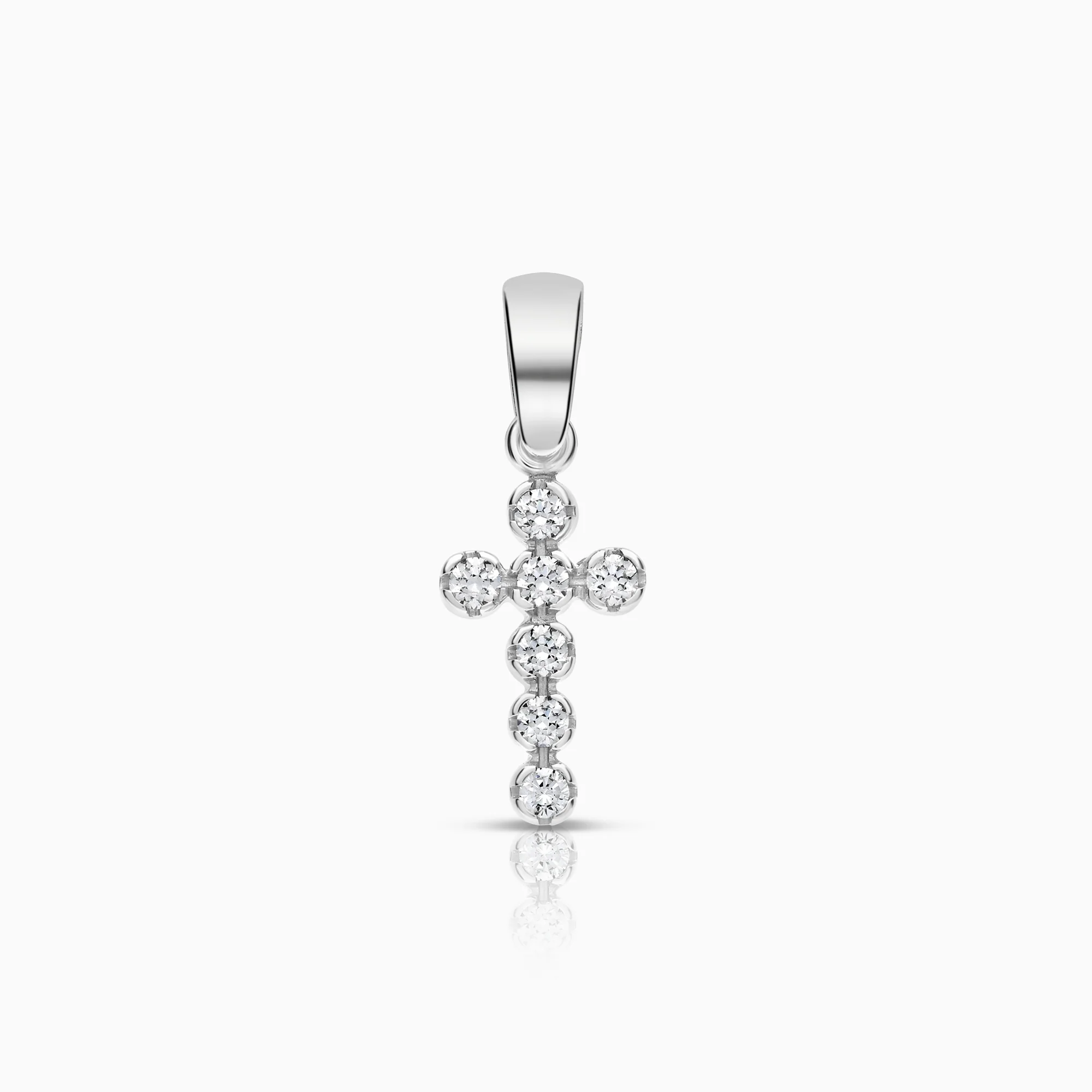 Cross pendant cubic 1.15g 18K white gold