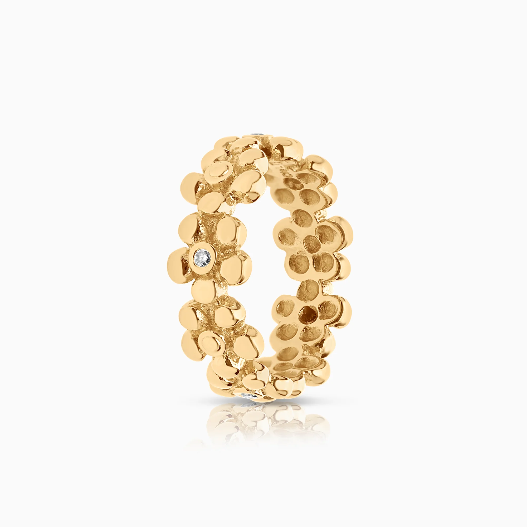 Ole Lynggaard Elderflower ring 0.06ct 18K gold