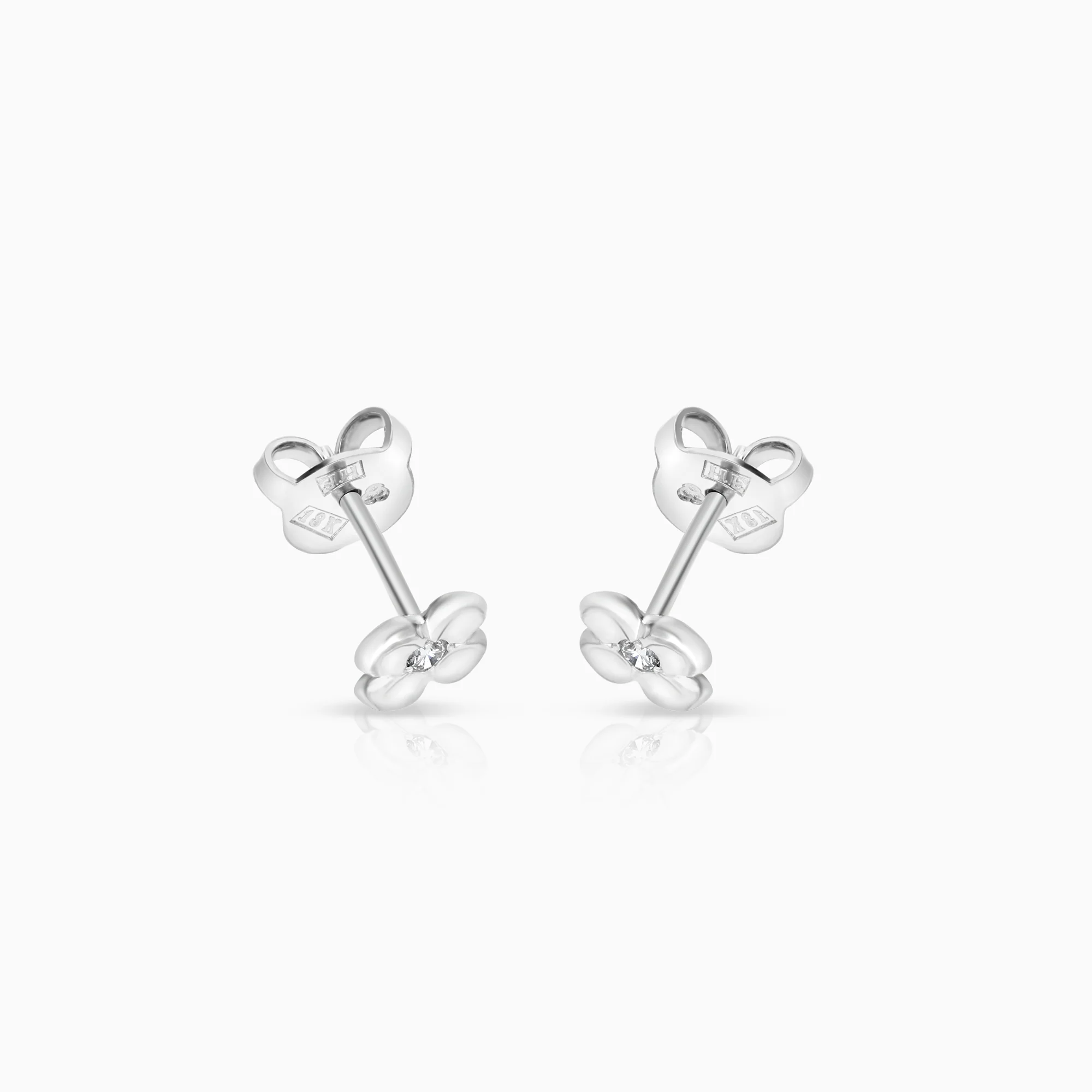 Flower Earrings 0.04ct 1.20g 18K Gold - Image 2