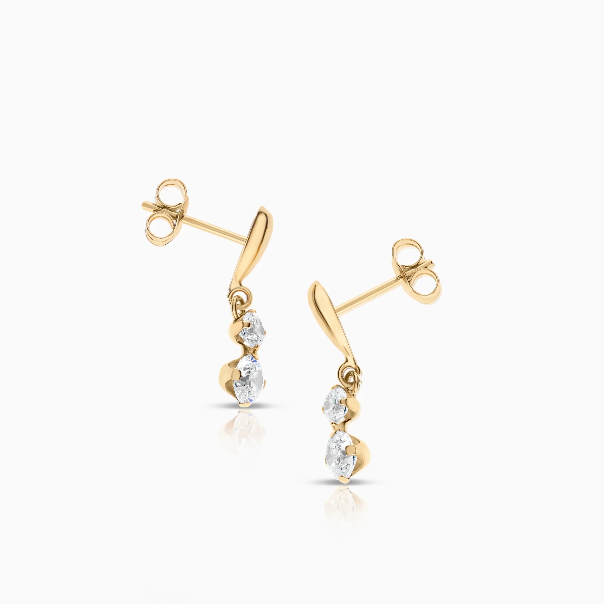 Earrings cubic zirconia 0.89g 18K gold - Image 2