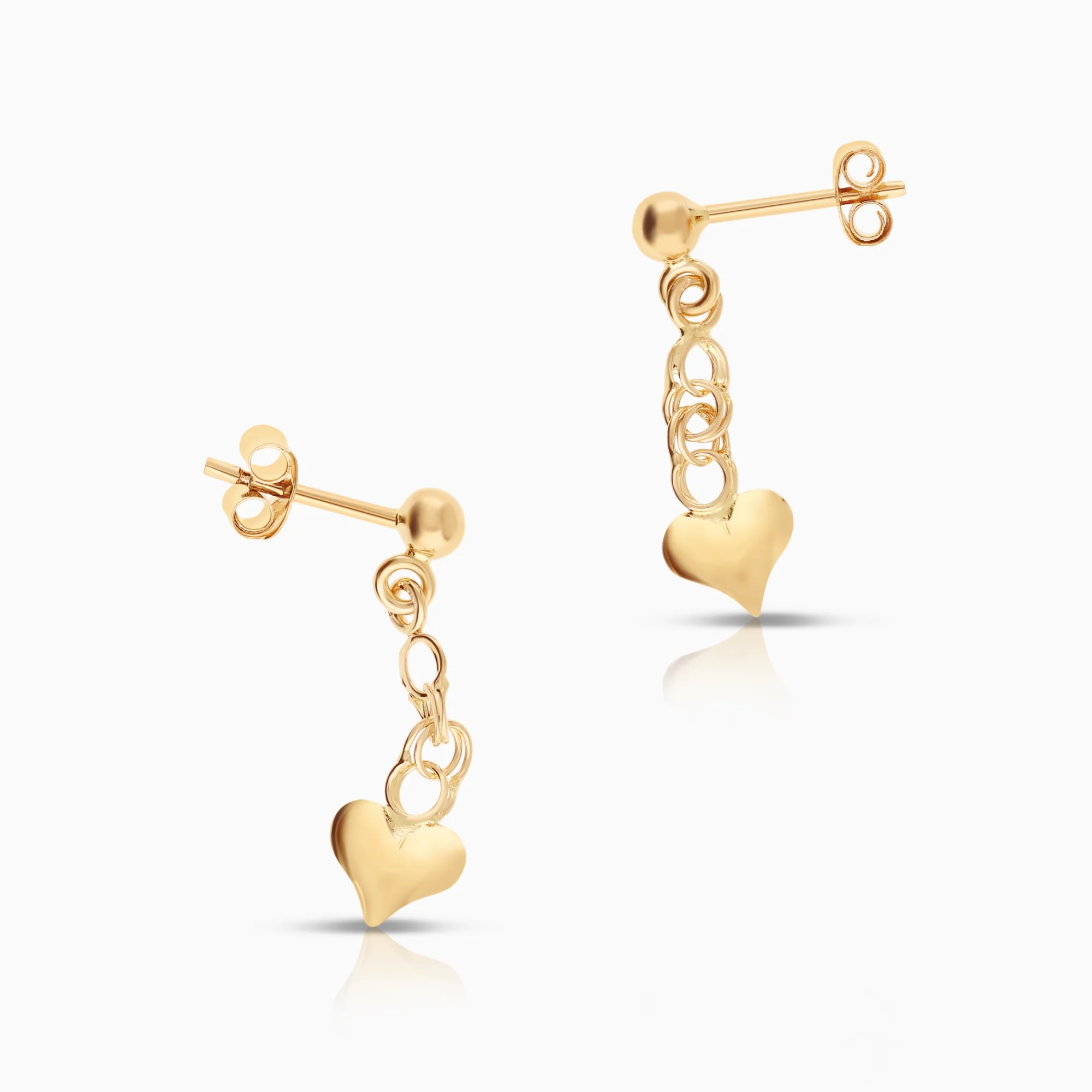 Earrings Bismarck with hearts 0.98g 18K gold - Image 2