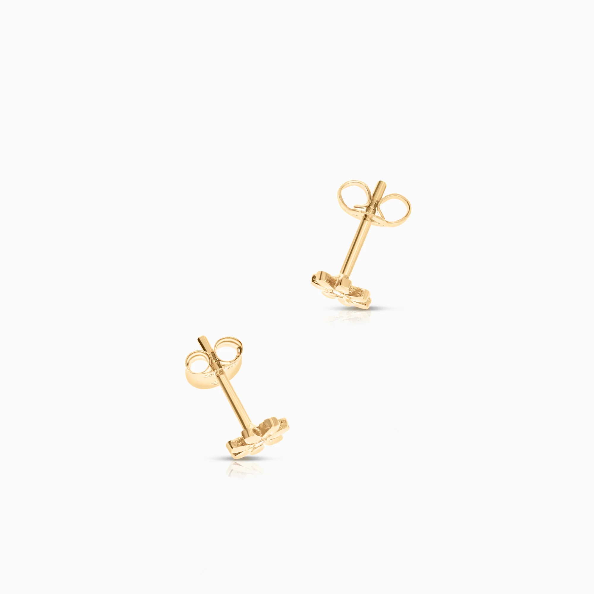 Earrings flower with cubic zirconia 0.70g 18K gold - Image 2