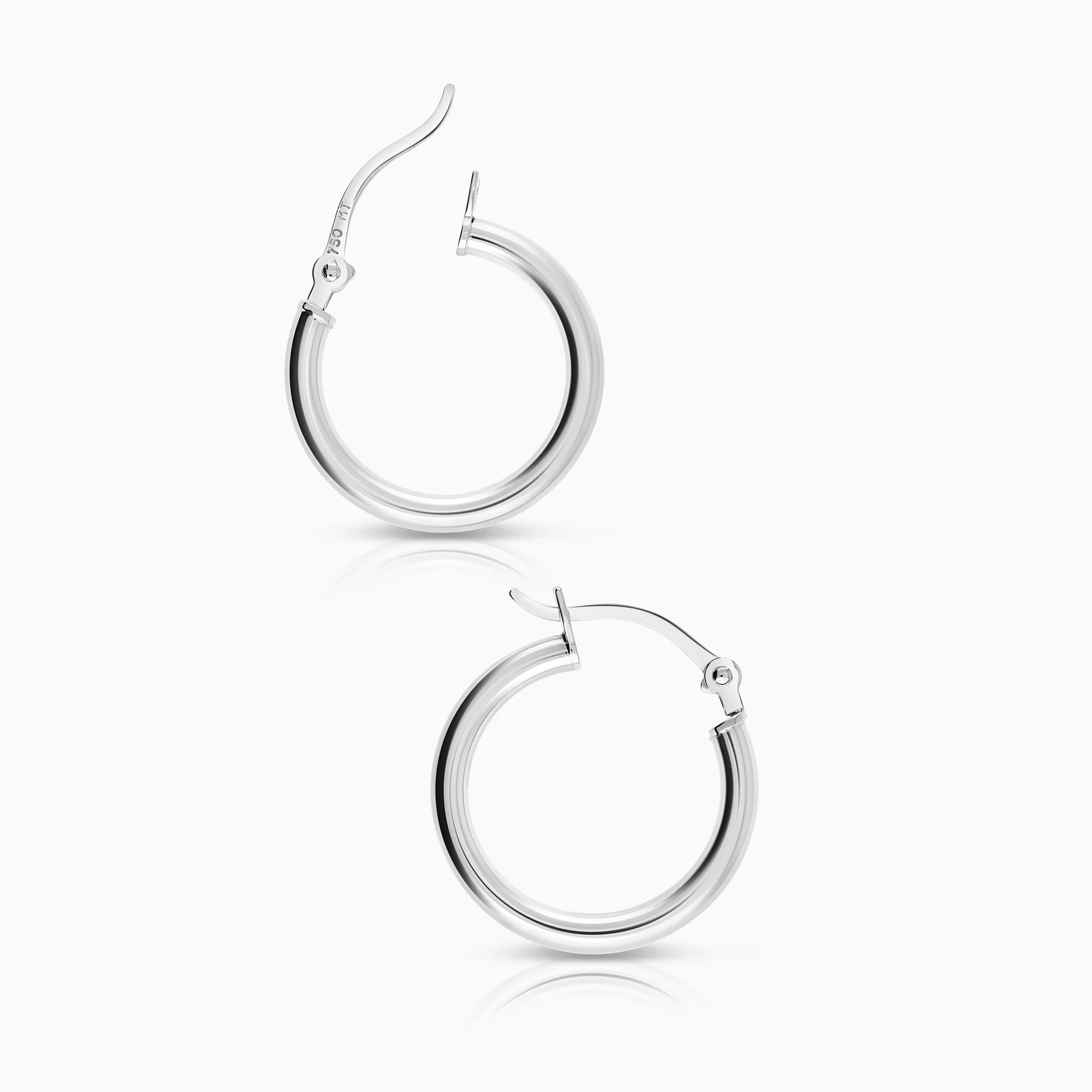Hoop earrings 0.60g 18K white gold - Image 2