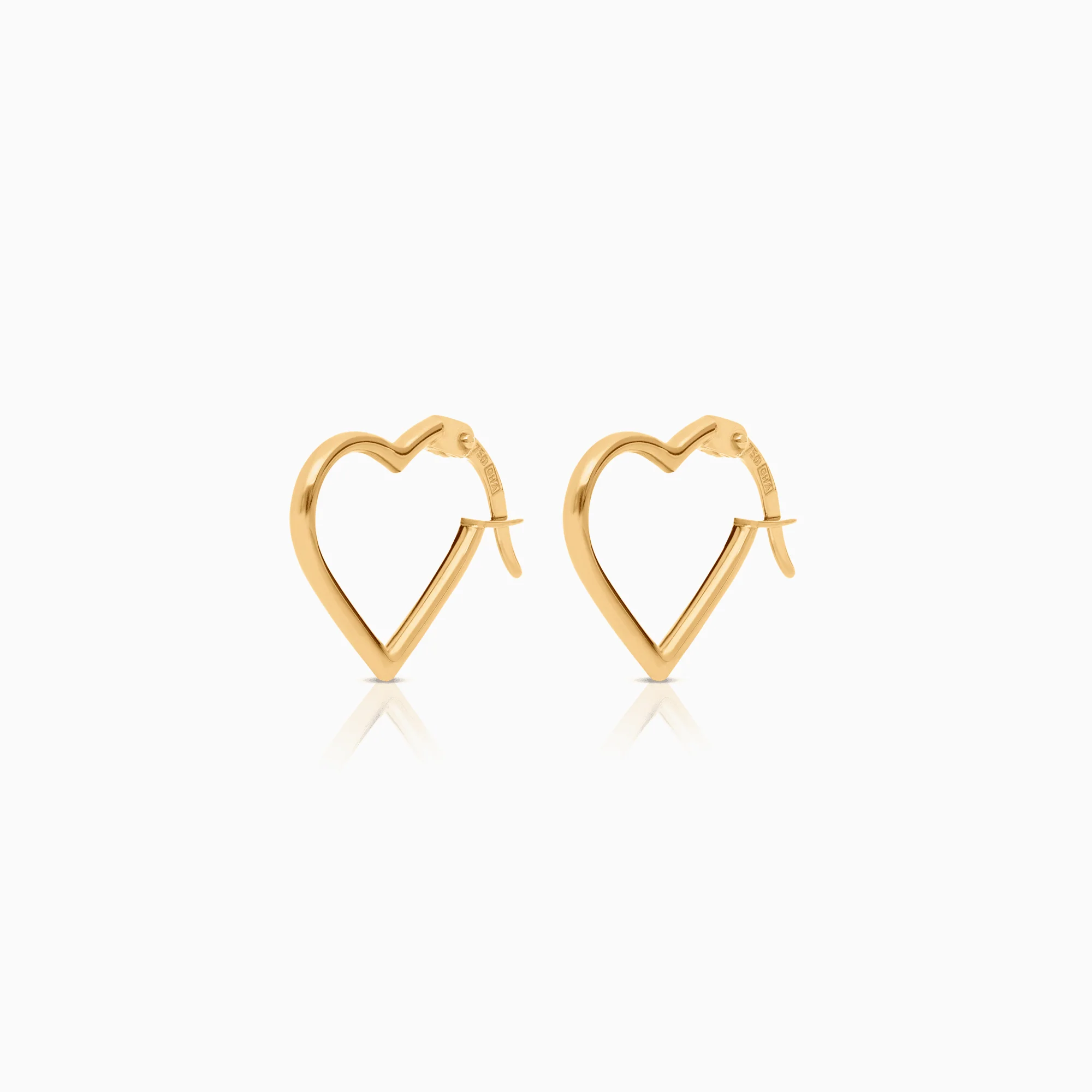 Hoop heart earrings 1.05g 18K gold
