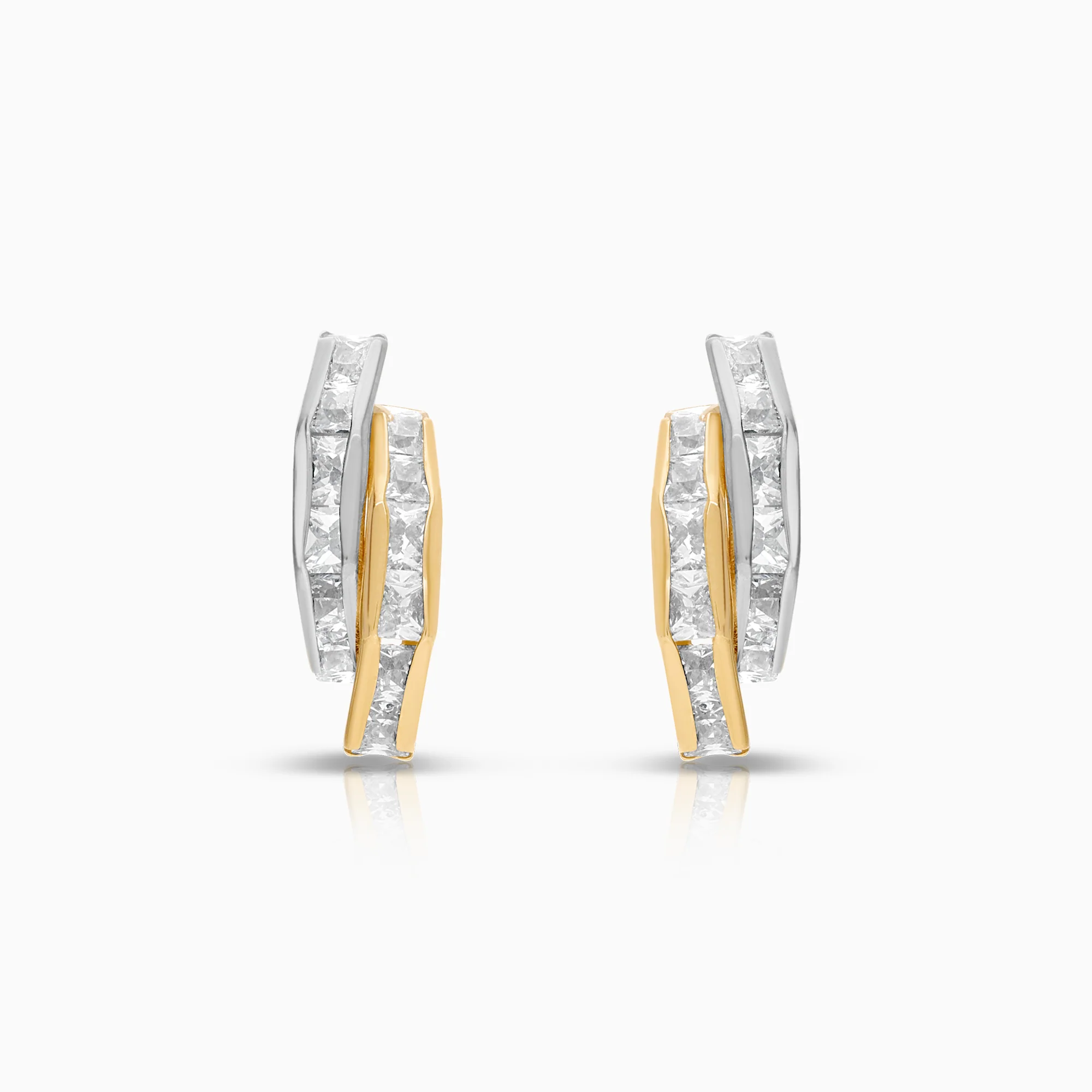 Earrings cubic zirconia 0.98g 18K gold