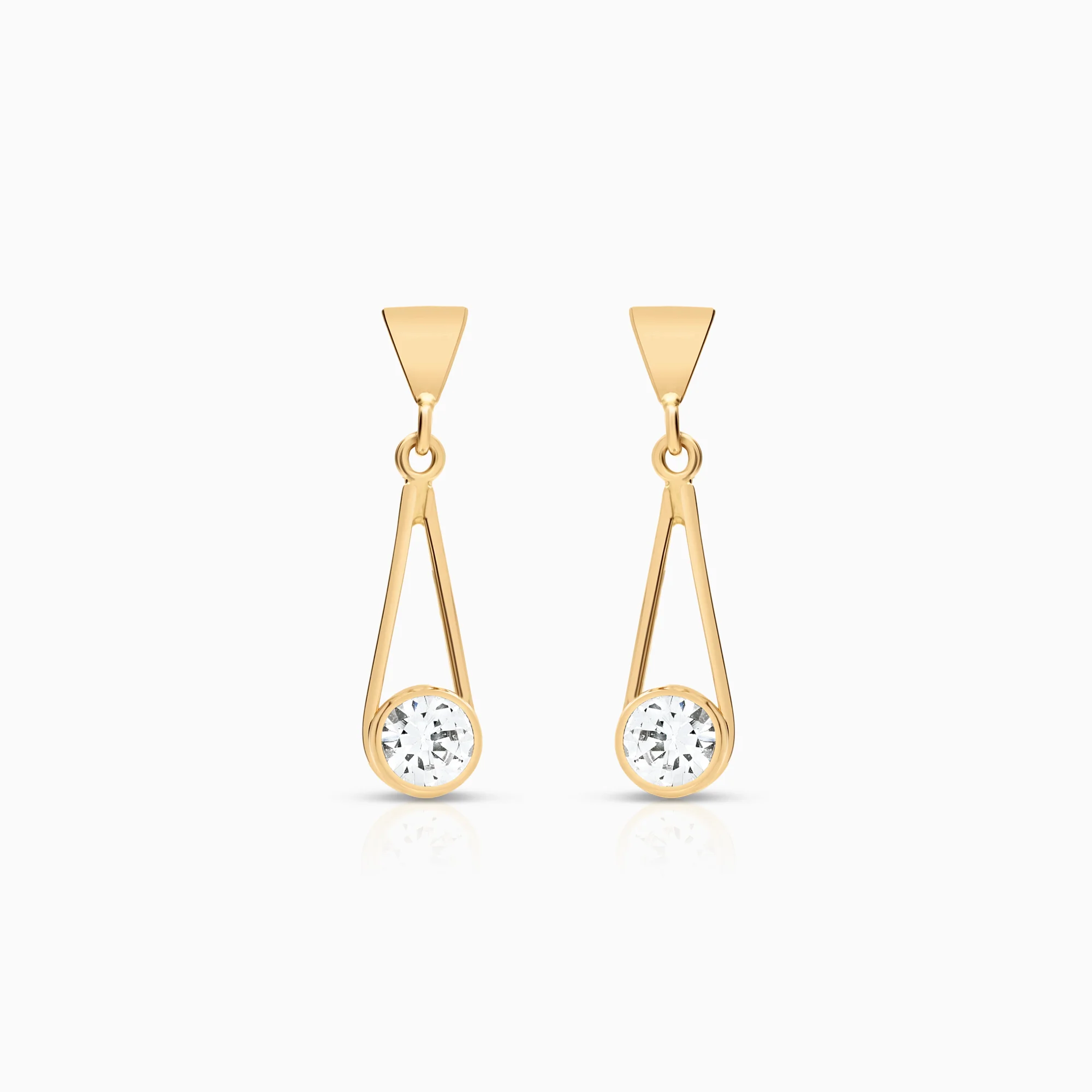 Earrings cubic zirconia 1.23g 18K gold