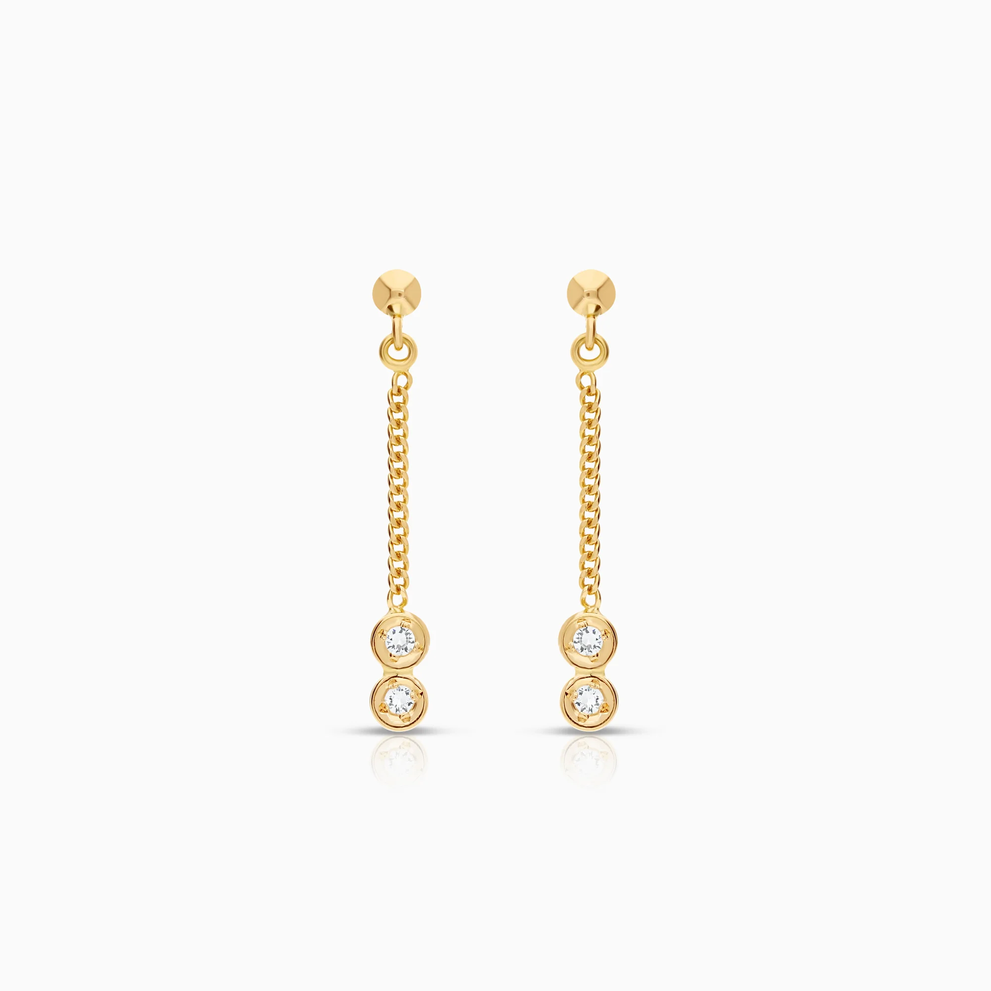 Earrings cubic zirconia 1.26g 18K gold