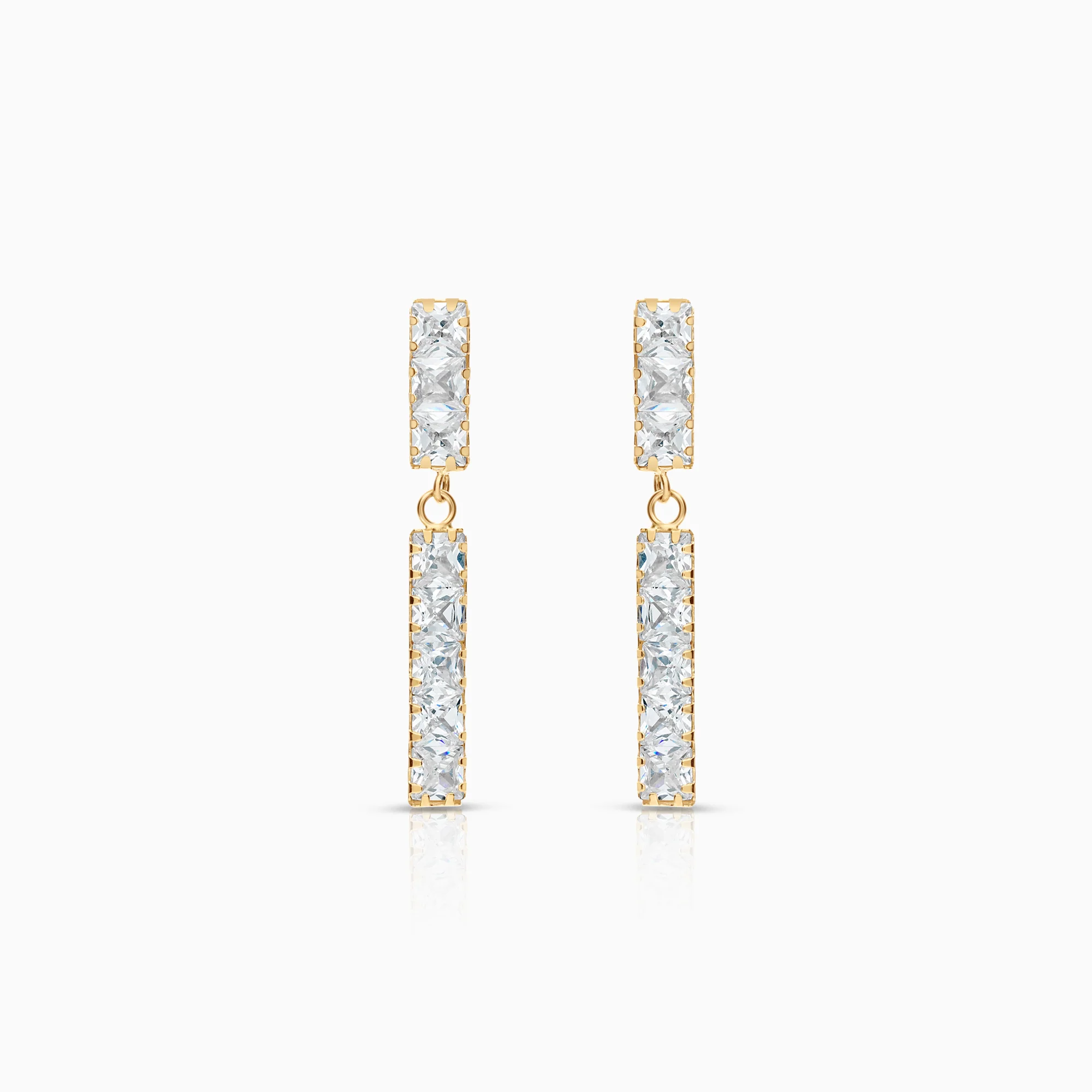 Earrings cubic zirconia 1.81g 18K gold