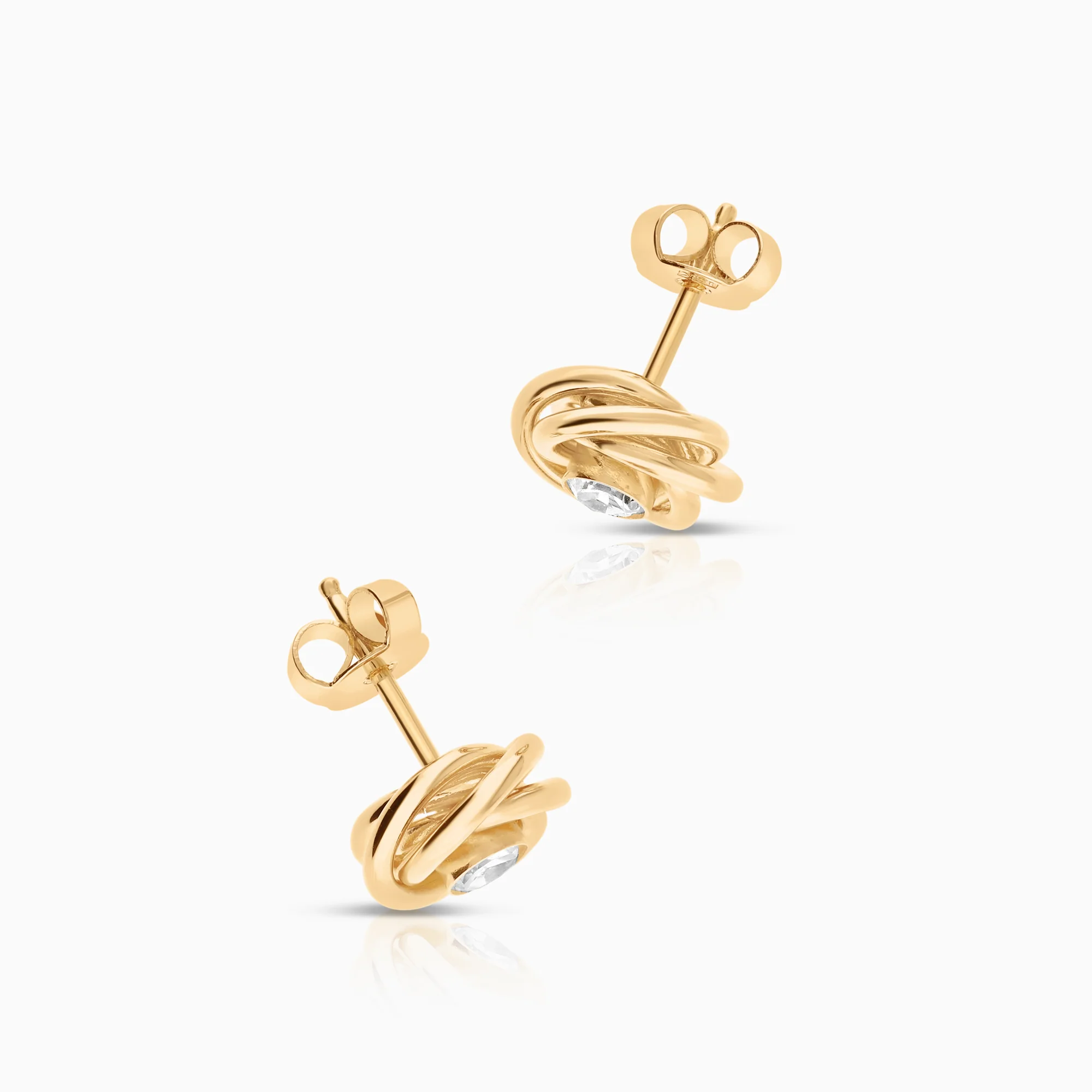 Earrings cubic zirconia 2.21g 18K gold - Image 2