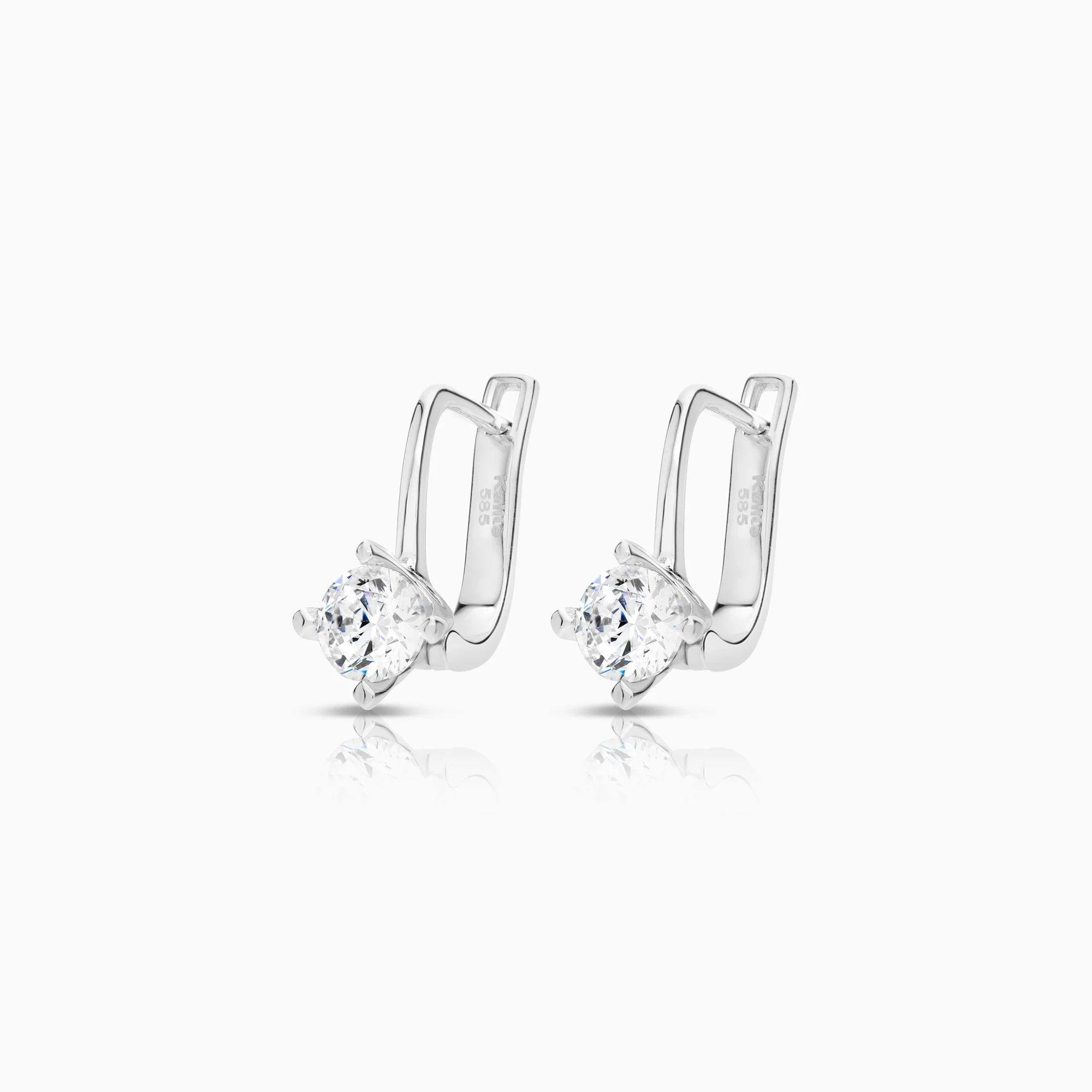 Earrings cubic zirconia 2.70g 14K white gold