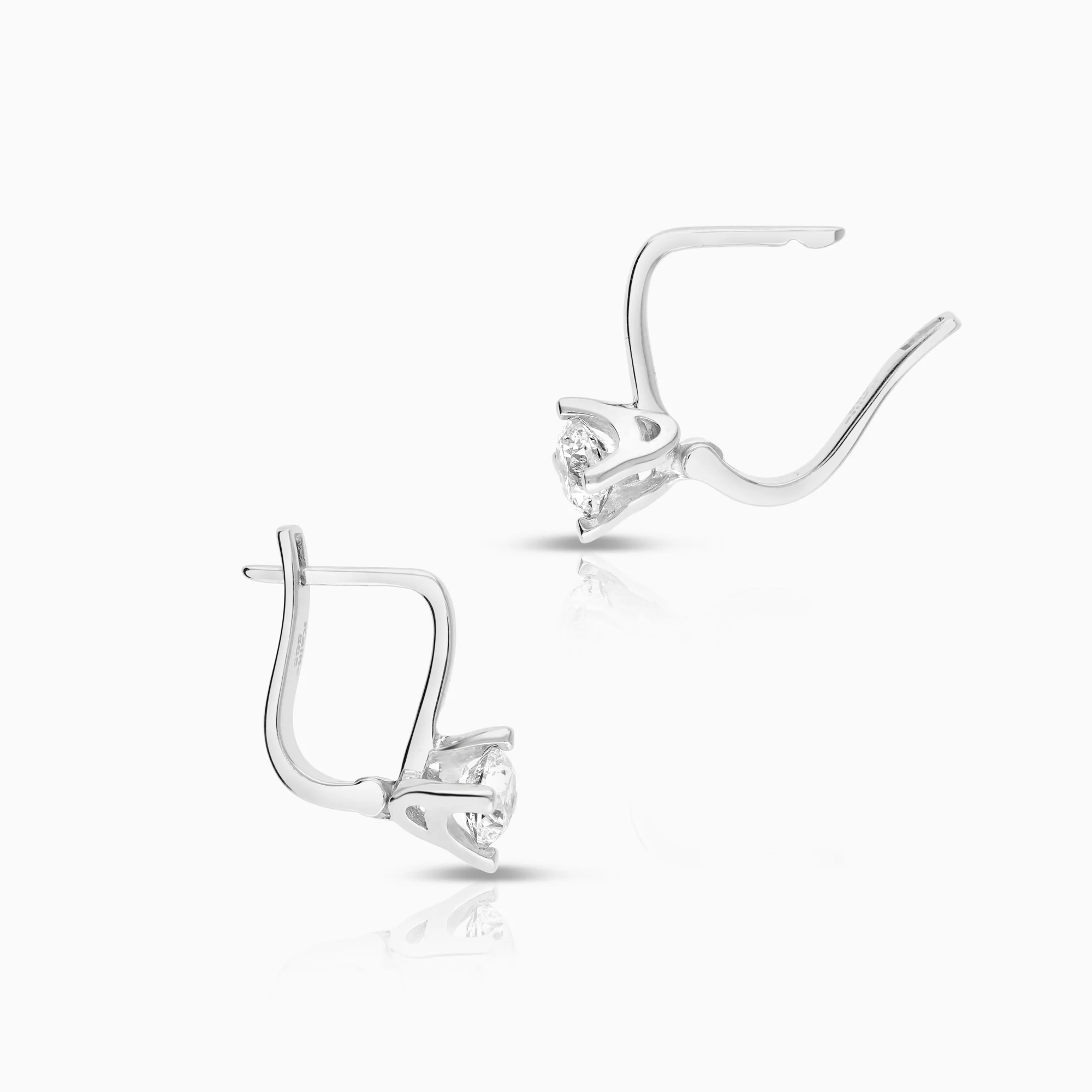 Earrings cubic zirconia 2.70g 14K white gold - Image 2