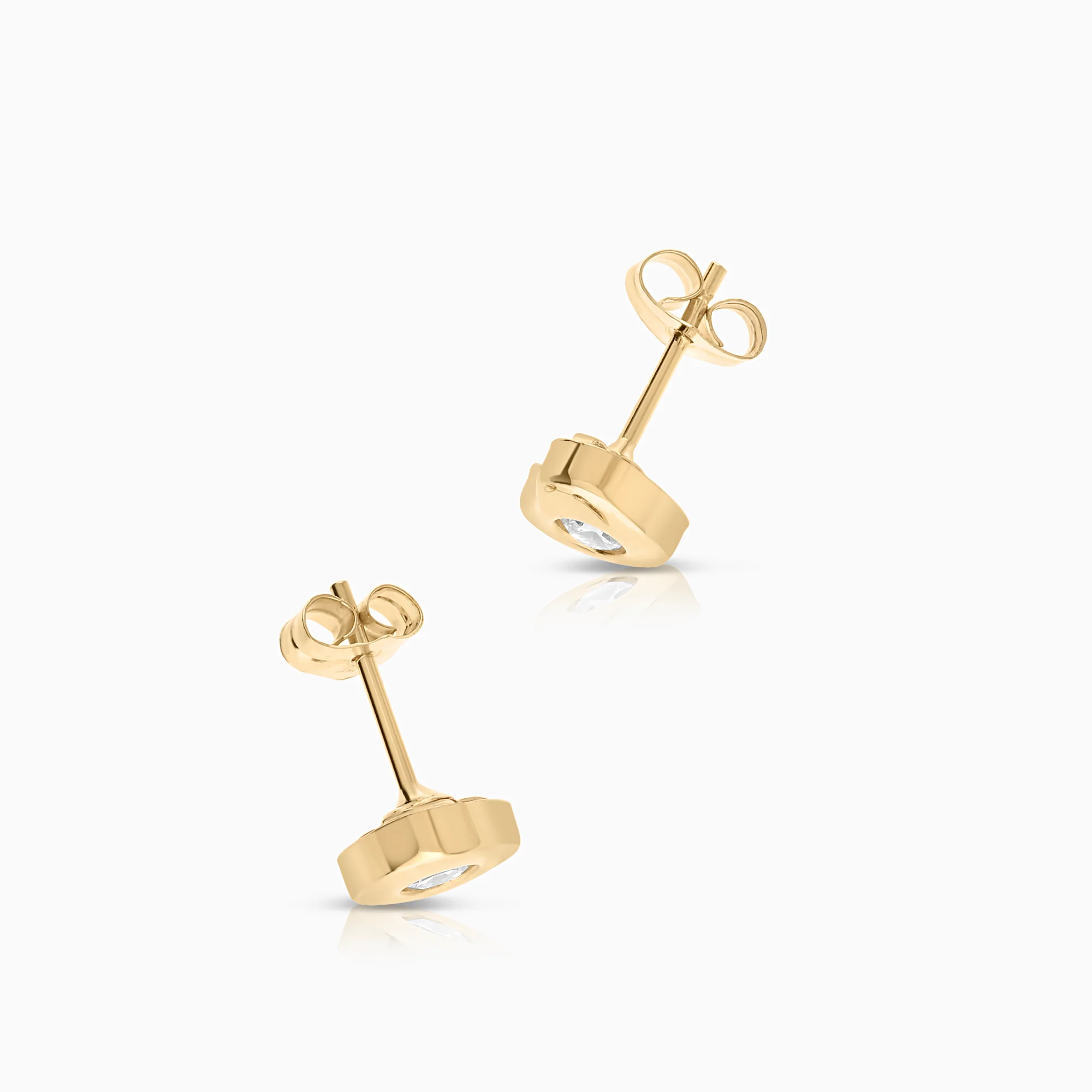 Heart earrings cubic zirconia 0.75g 18K gold - Image 2