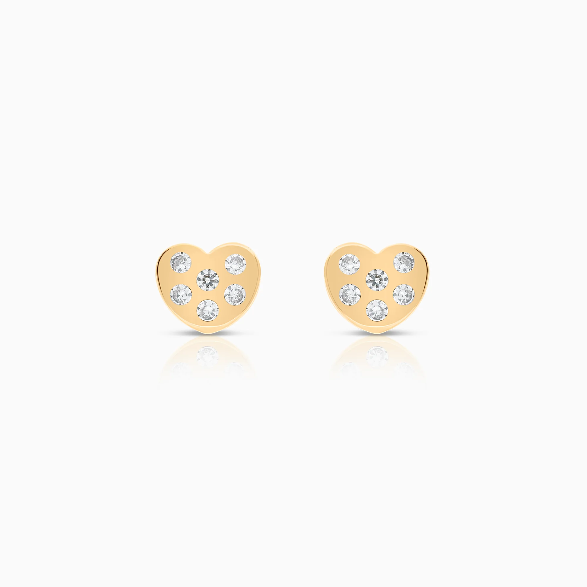 Heart earrings cubic zirconia 0.89g 18K gold