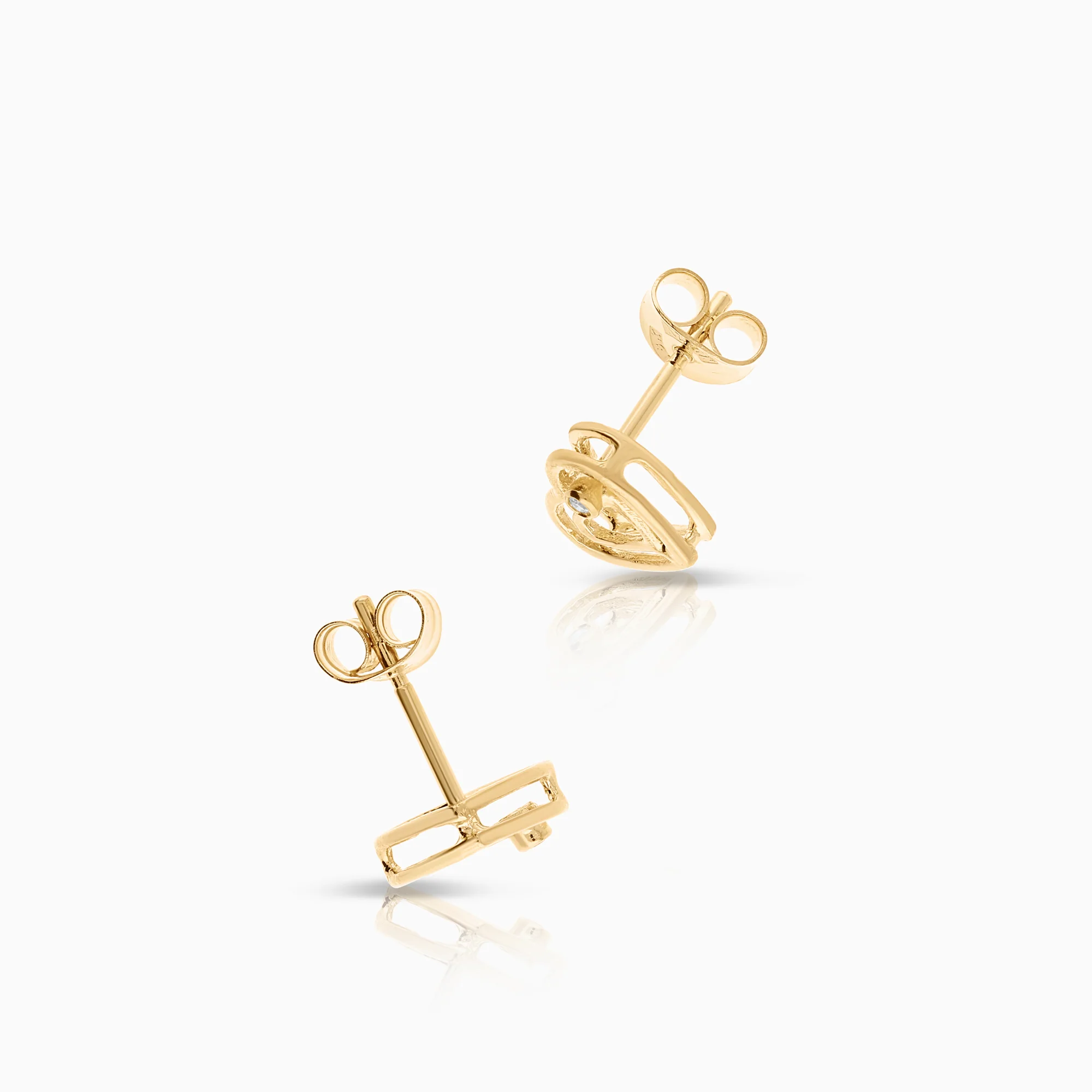 Heart earrings diamonds 0.02ct 18K gold - Image 2