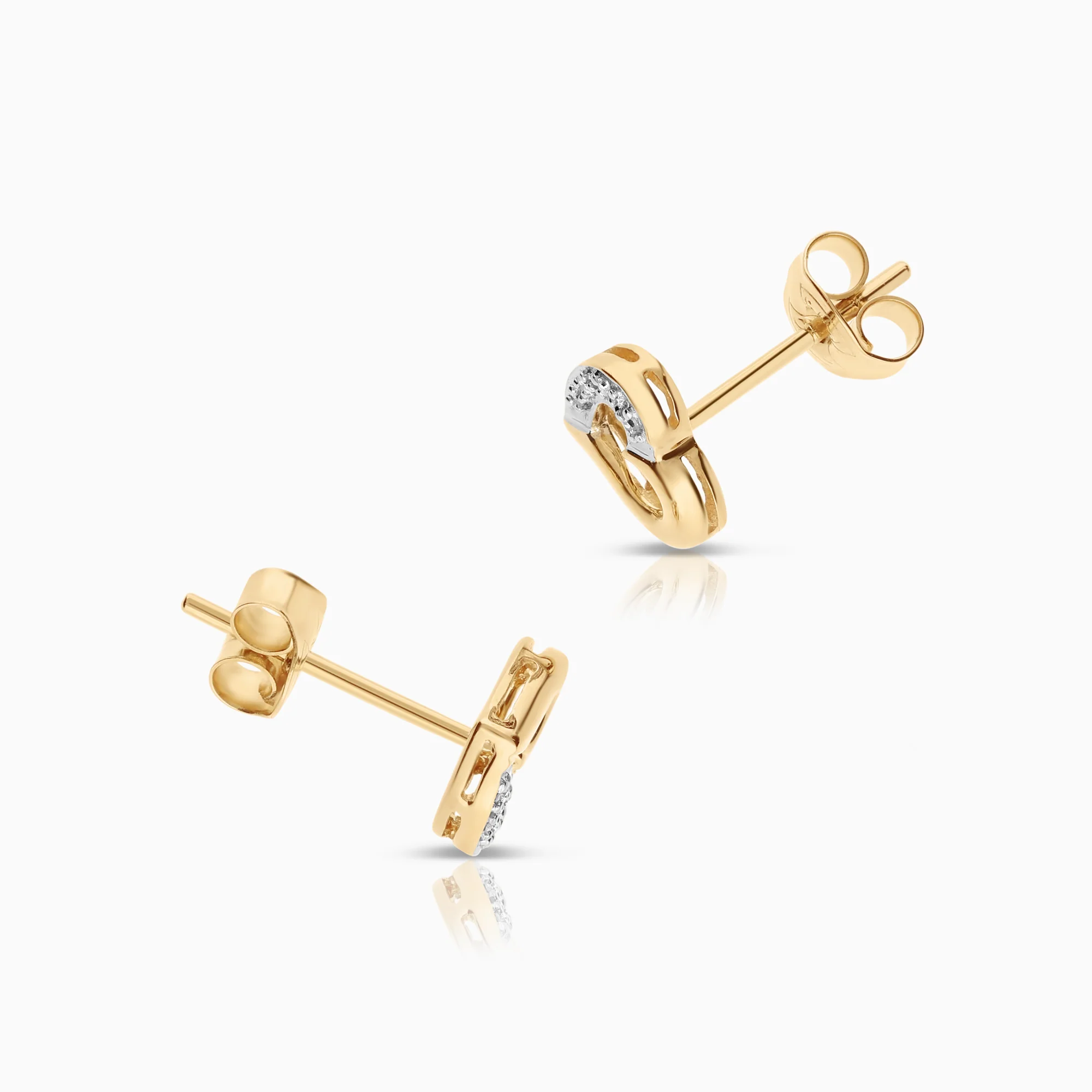 Heart earrings diamonds 0.02ct 18K gold - Image 2