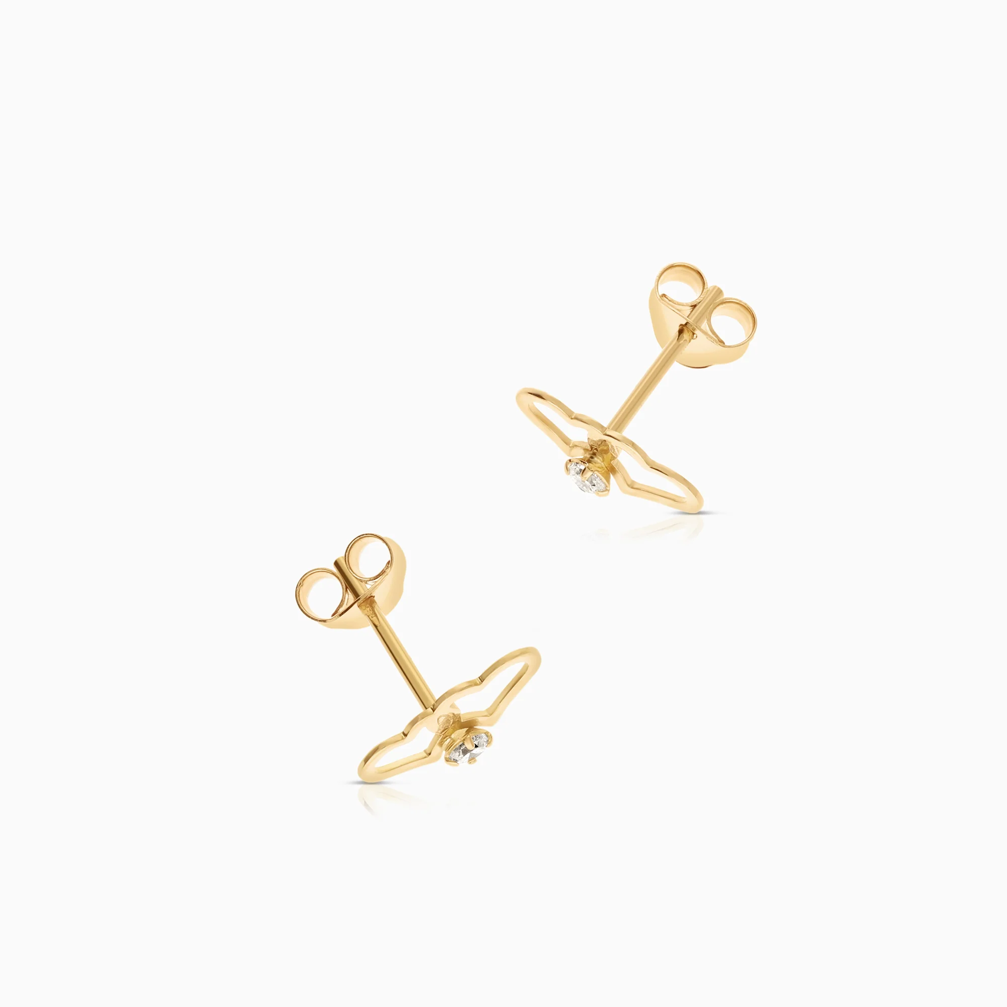 Heart earrings with cubic zirconia 0.52g 18K gold - Image 2