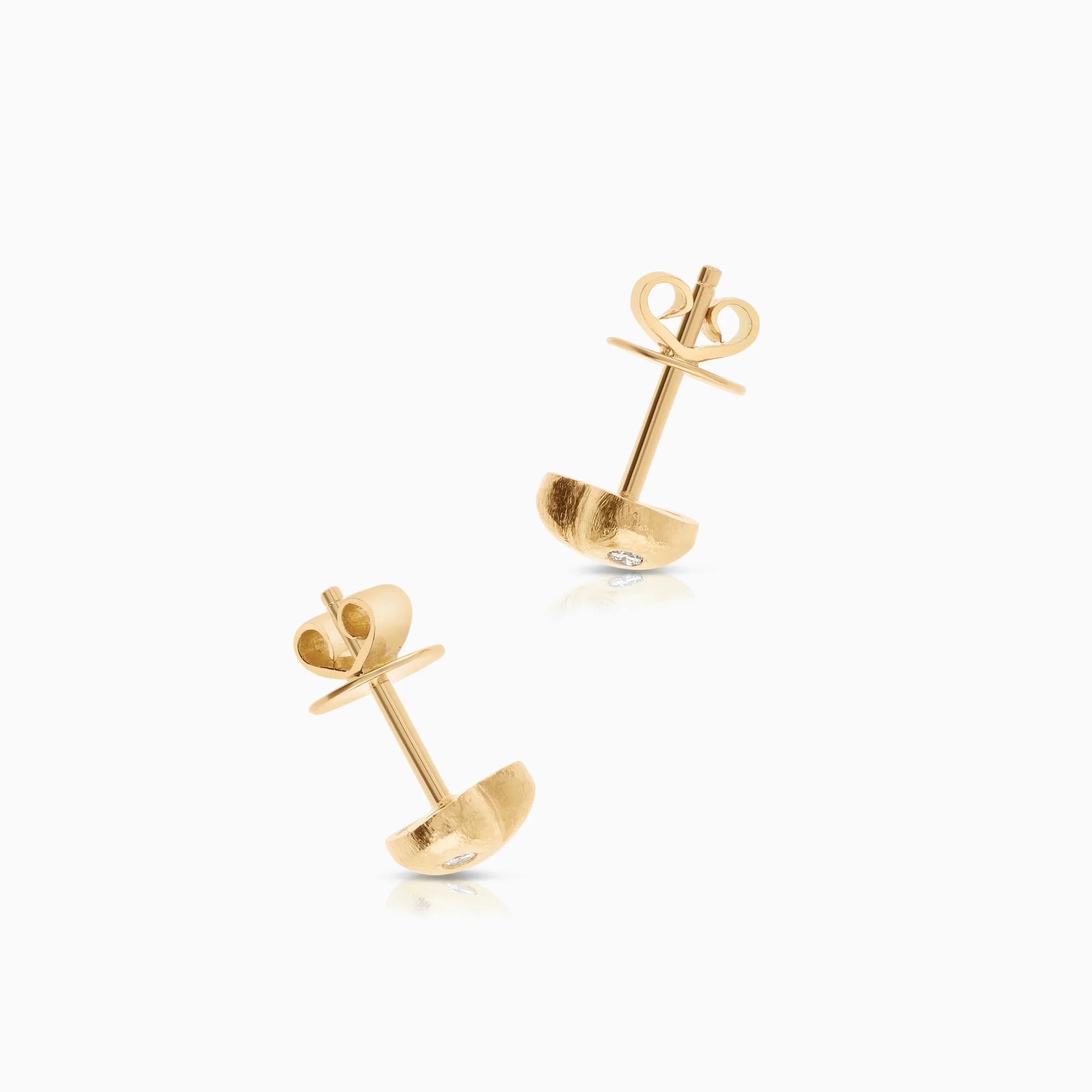 Heart earrings with diamonds 0.04ct 18K gold - Image 3