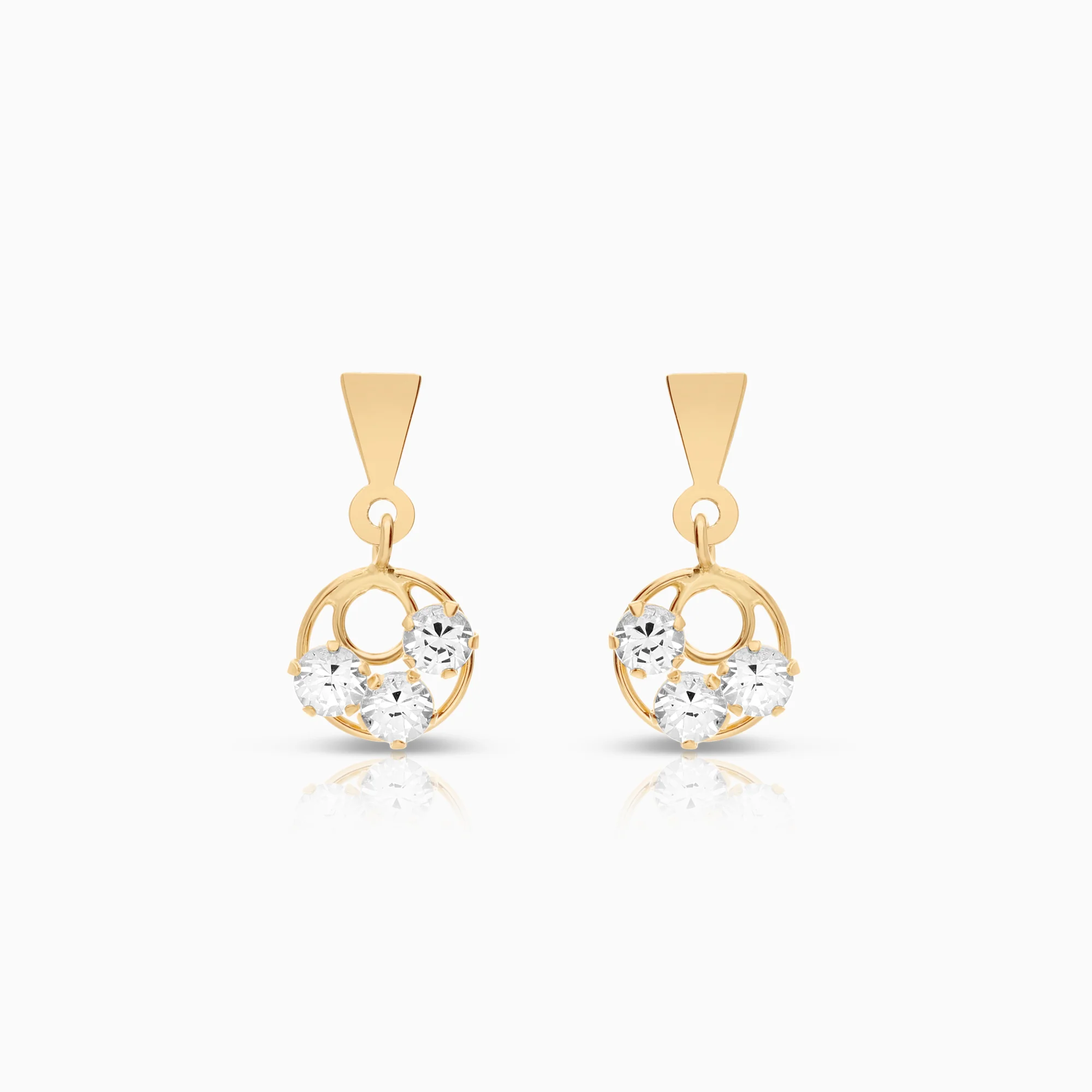 Earrings with cubic zirconia 0.91g 18K gold