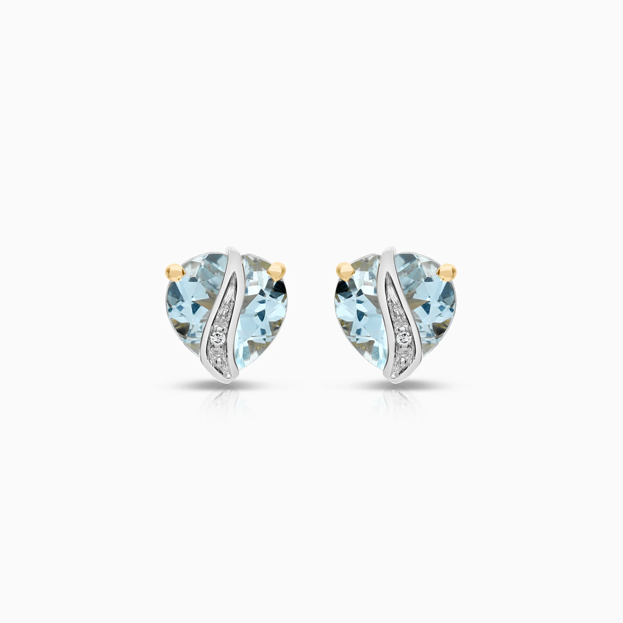 Earrings topazes diamonds 0.01ct 18K gold
