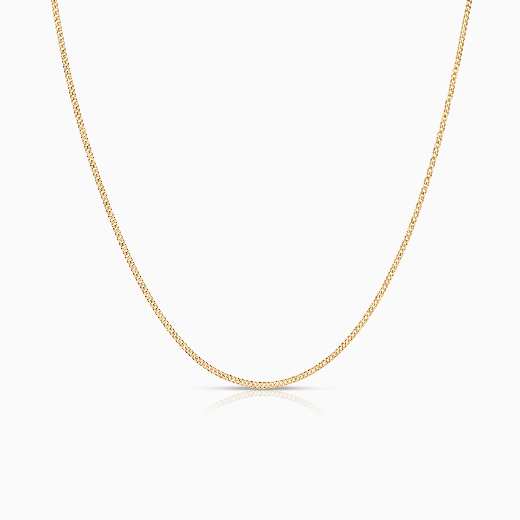 Curb chain necklace 3.04g 18K gold