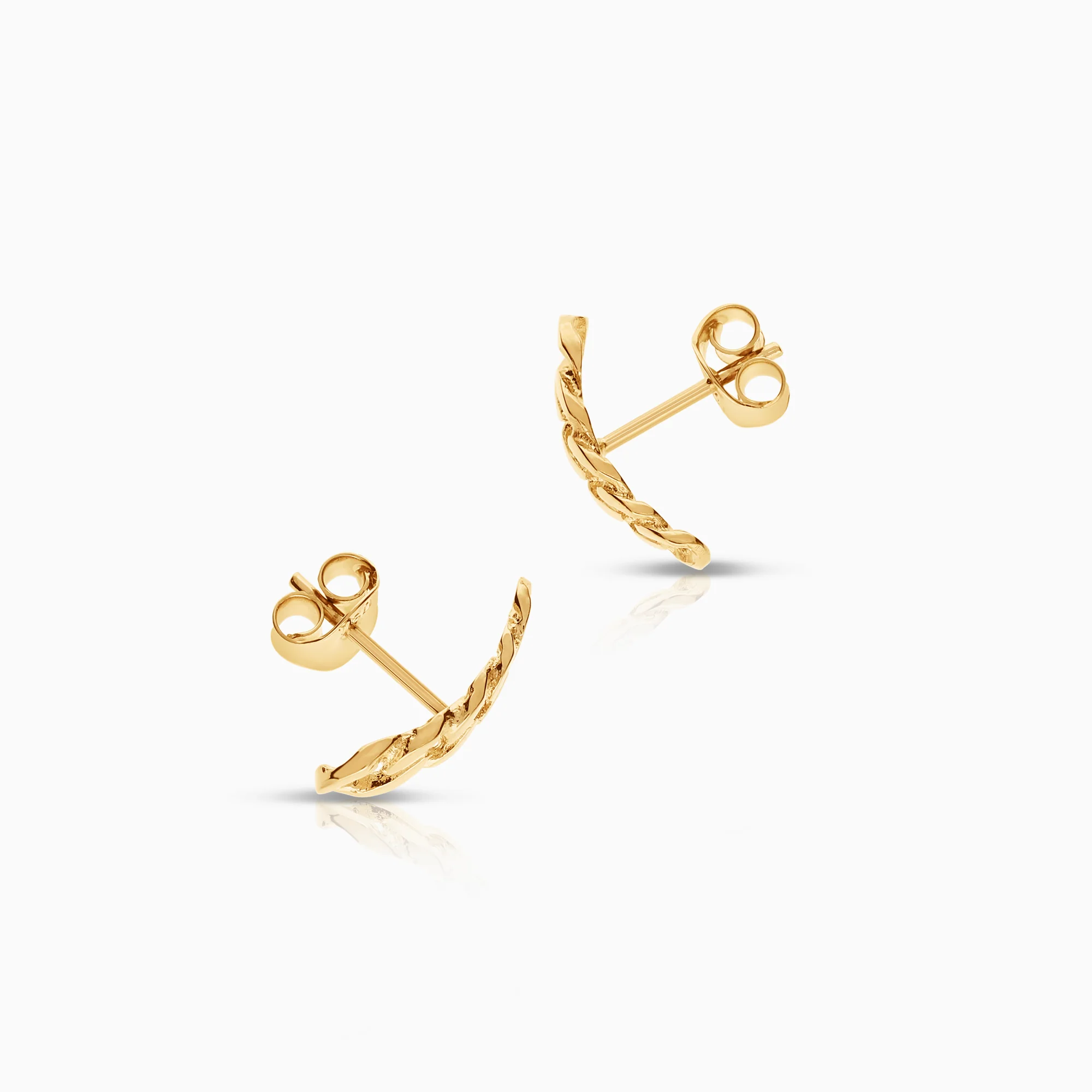 Curb earrings 1.23g 18K gold - Image 2