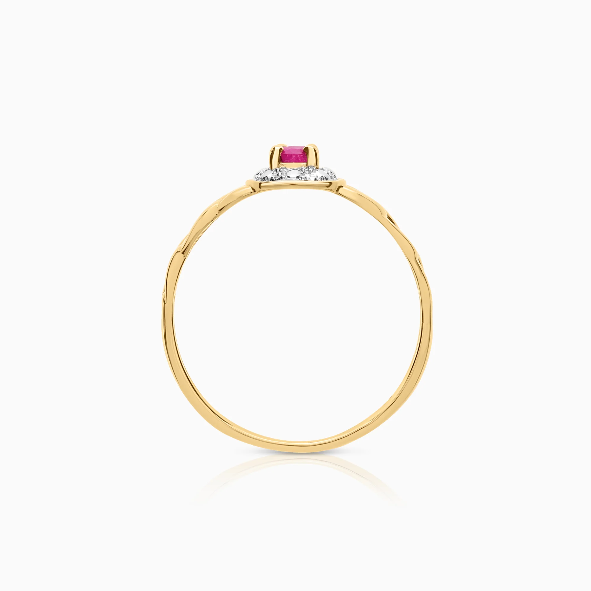 Curb ring with ruby 1.77g 18K gold - Image 2