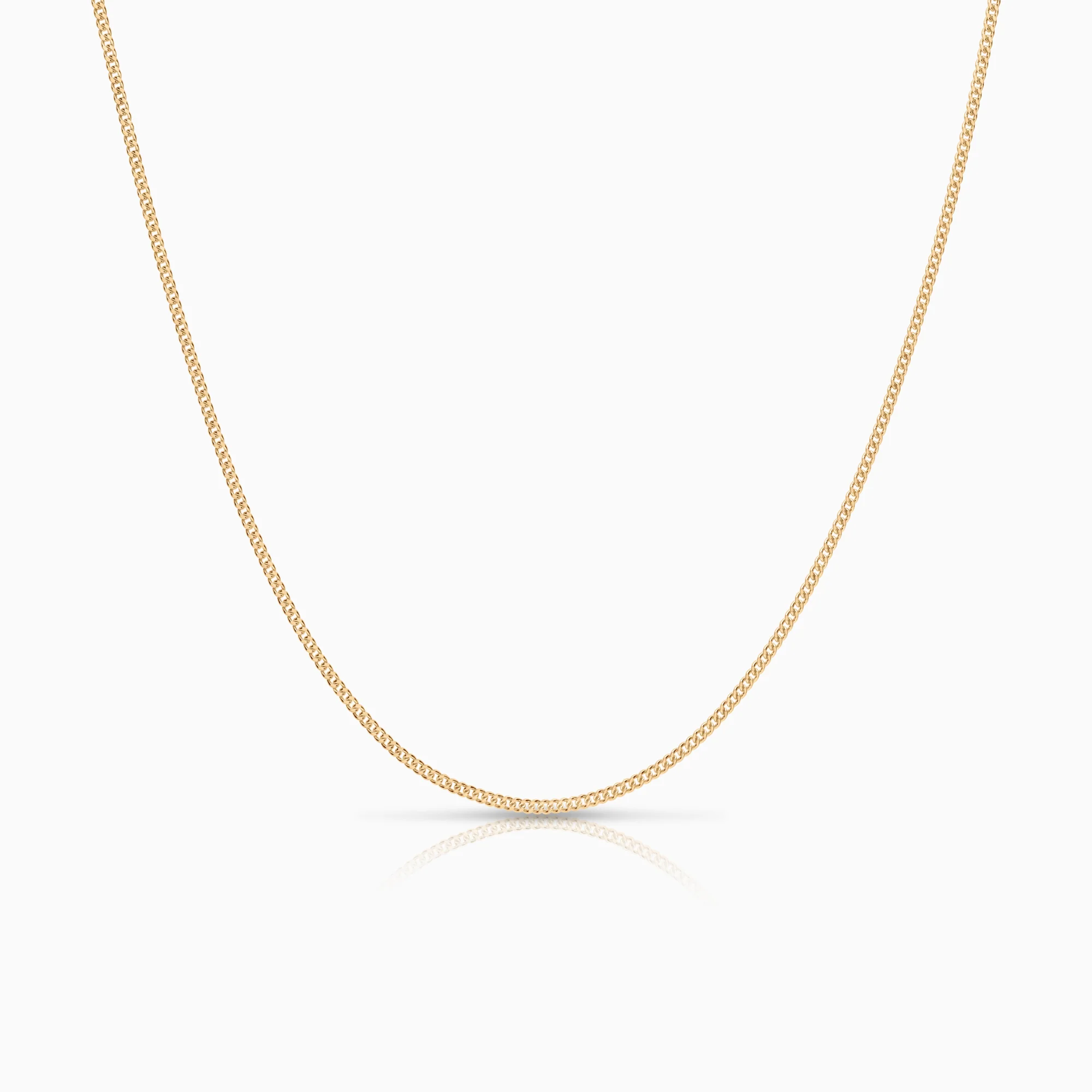 Curb chain necklace 2.36g 18K gold