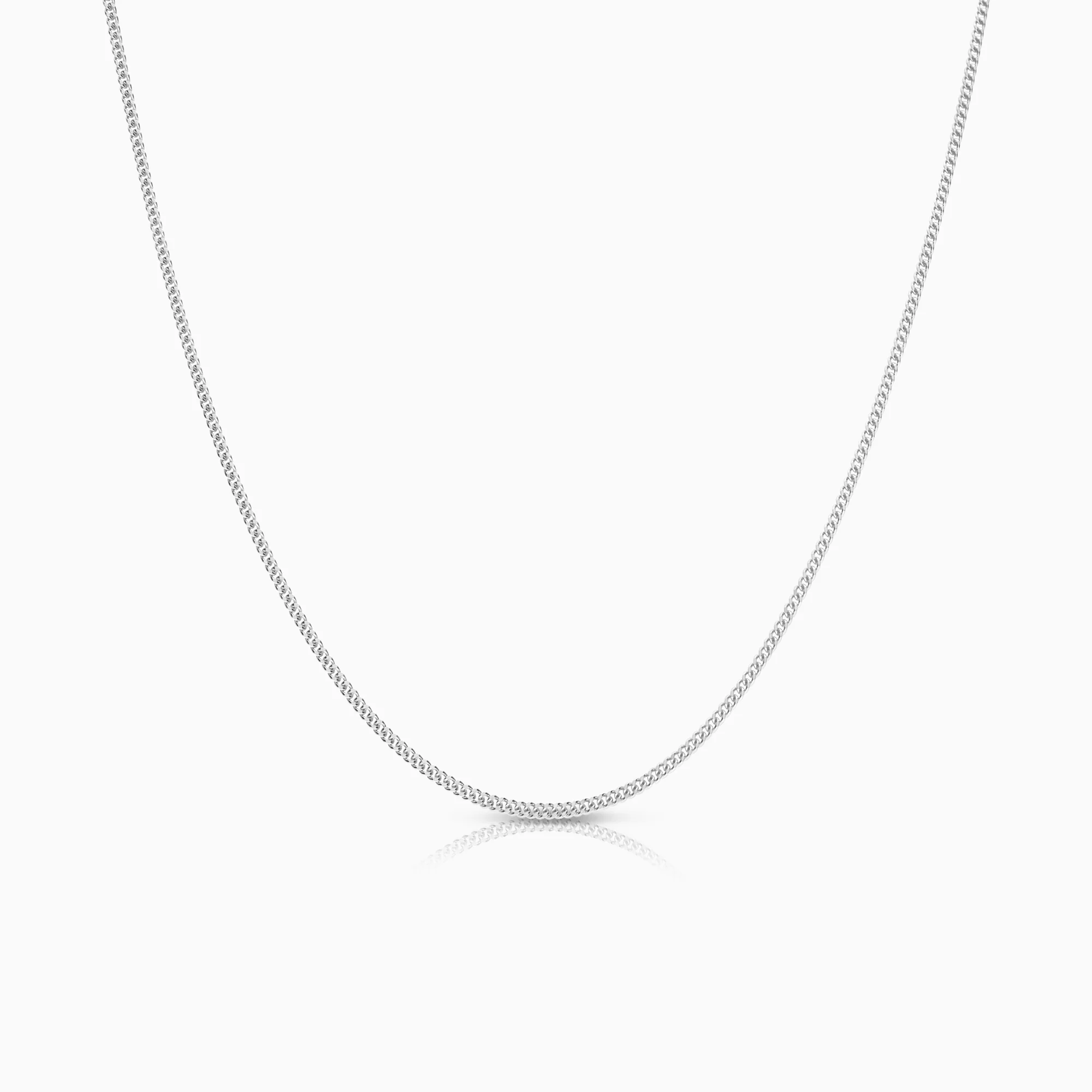 Curb necklace 2.57g 18K white gold