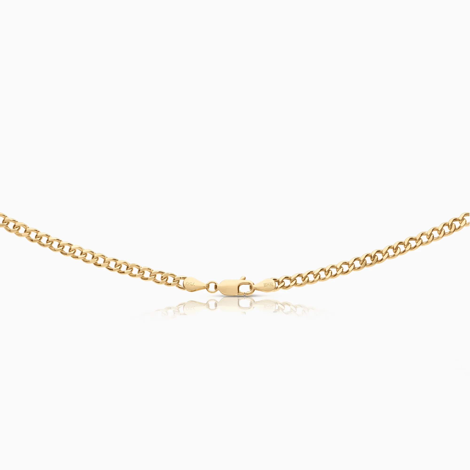 Curb necklace 7.30g 18K gold - Image 2