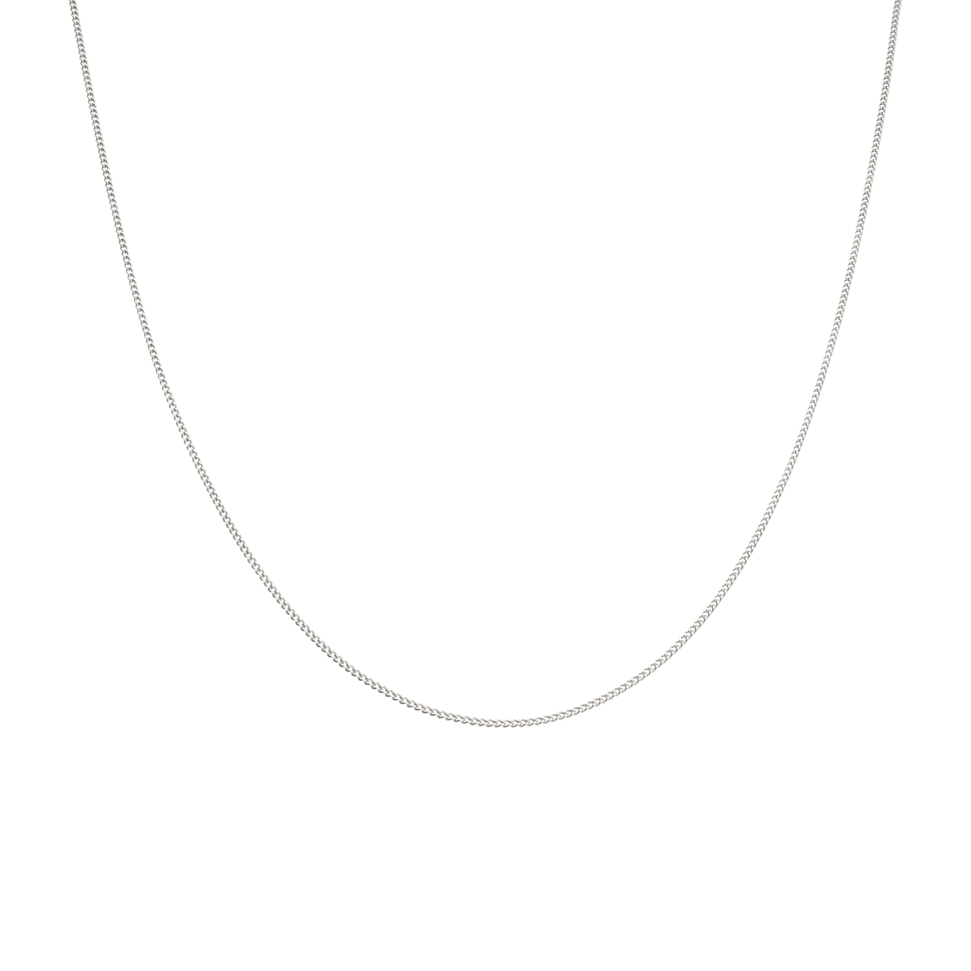 Curb chain 38cm 18K white gold