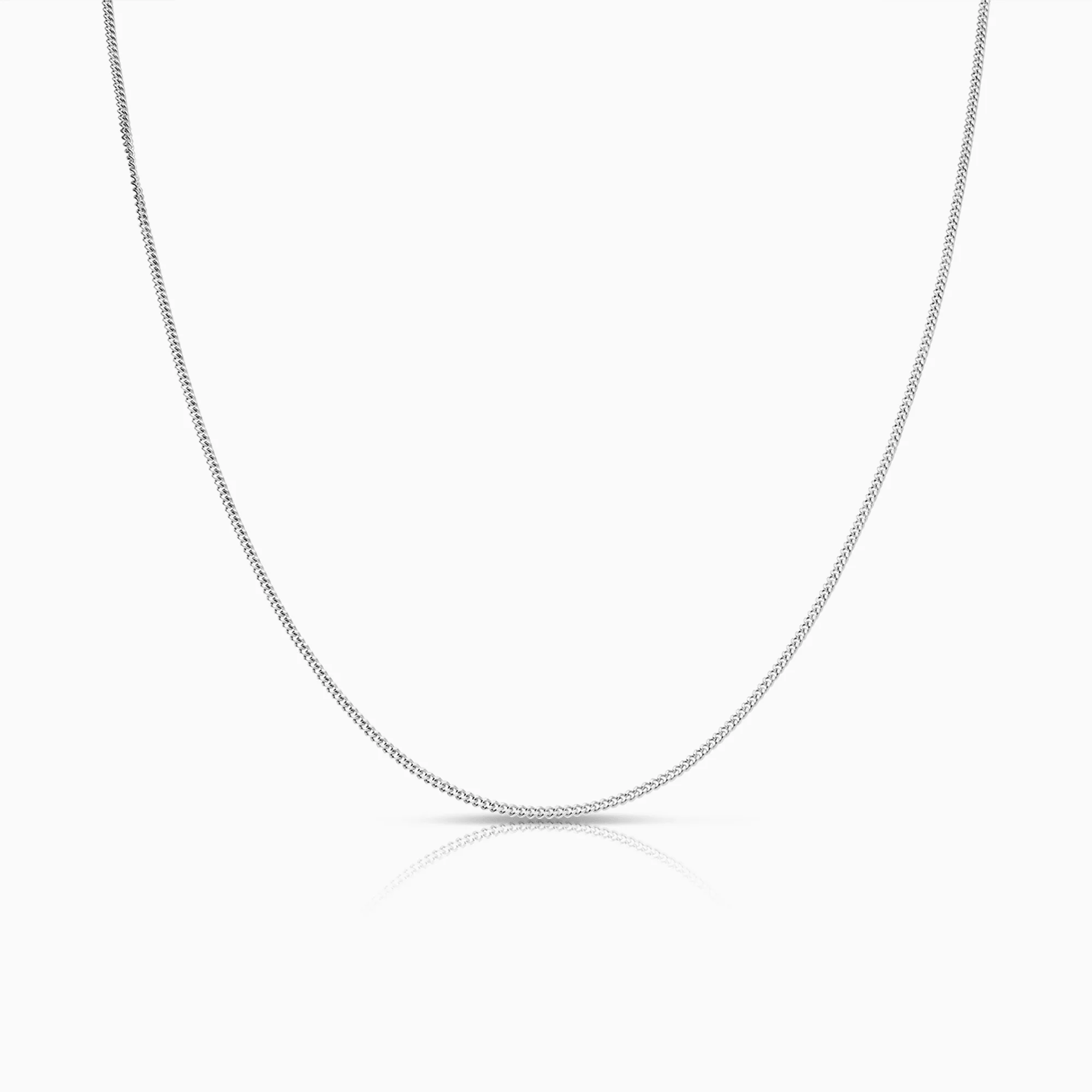 Curb chain 46cm 18K white gold