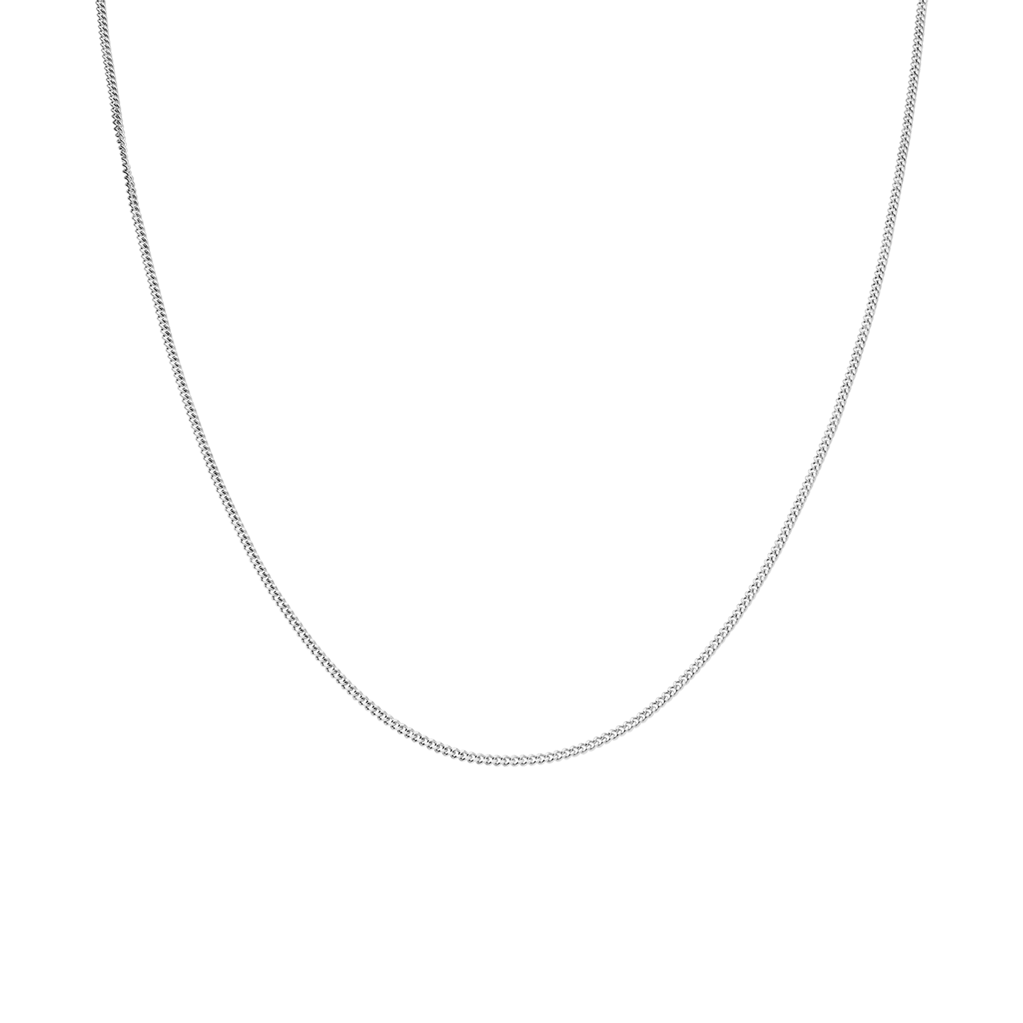 Curb chain 46cm 18K white gold - Image 2