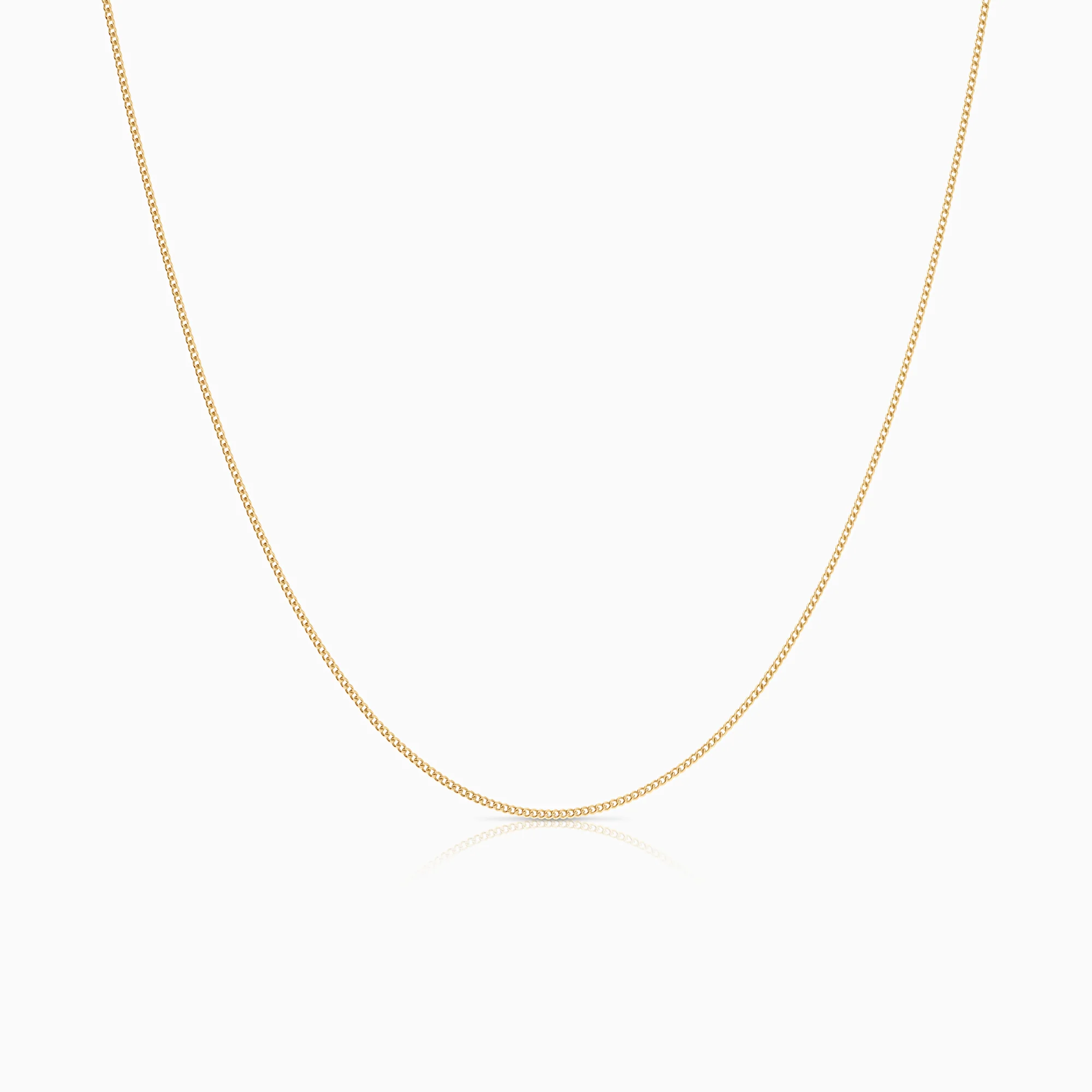 Curb link solid necklace 1.58g 18K gold