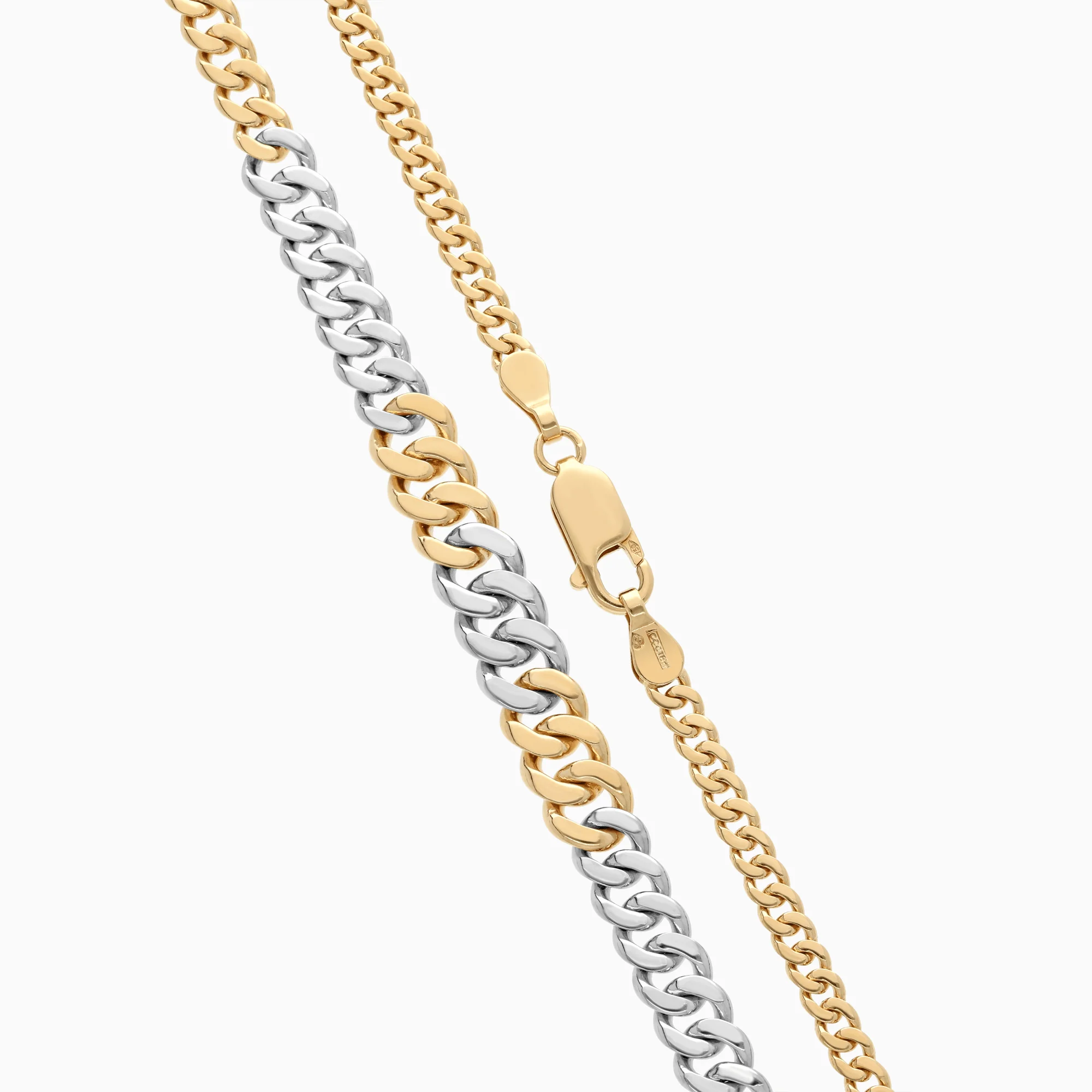 Two-tone curb chain 28.05g 18K gold - Image 2