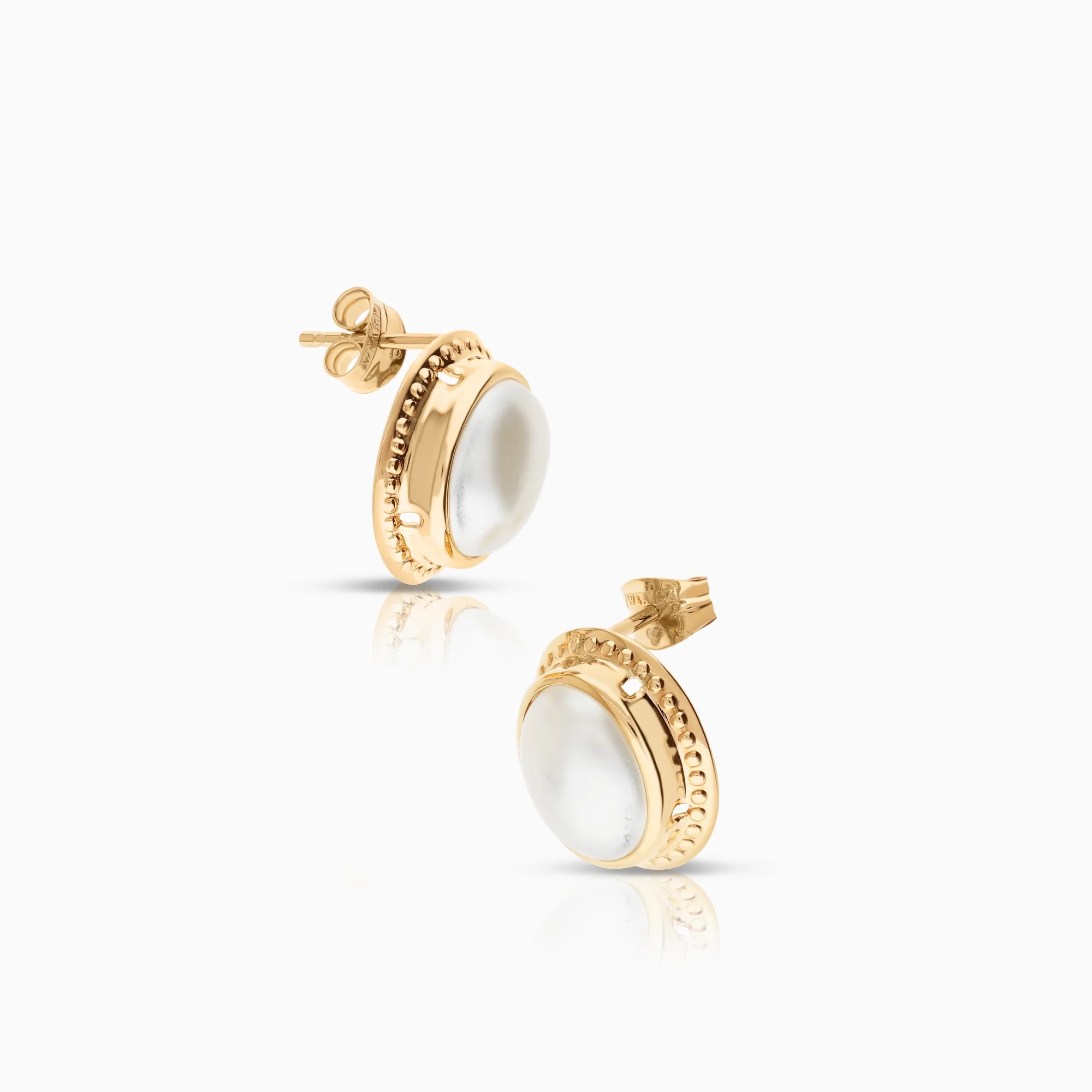 Pearl earrings 1.57g 18K gold - Image 2