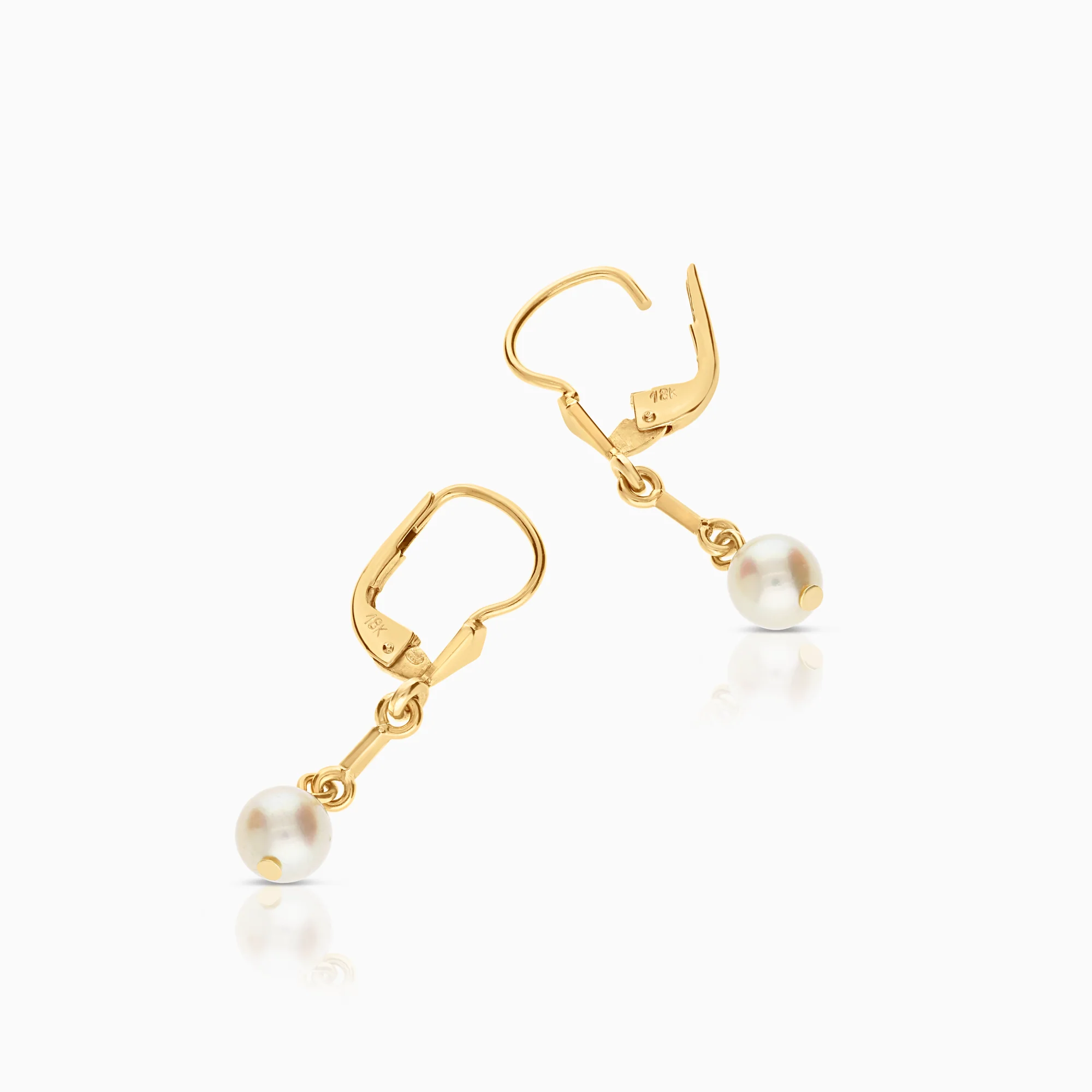 Pearl earrings 1.89g 18K gold - Image 2