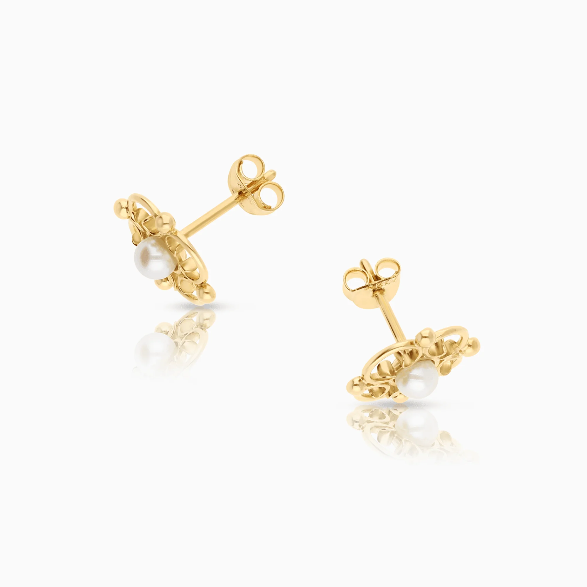 Pearl earrings 2.20g 18K gold - Image 2
