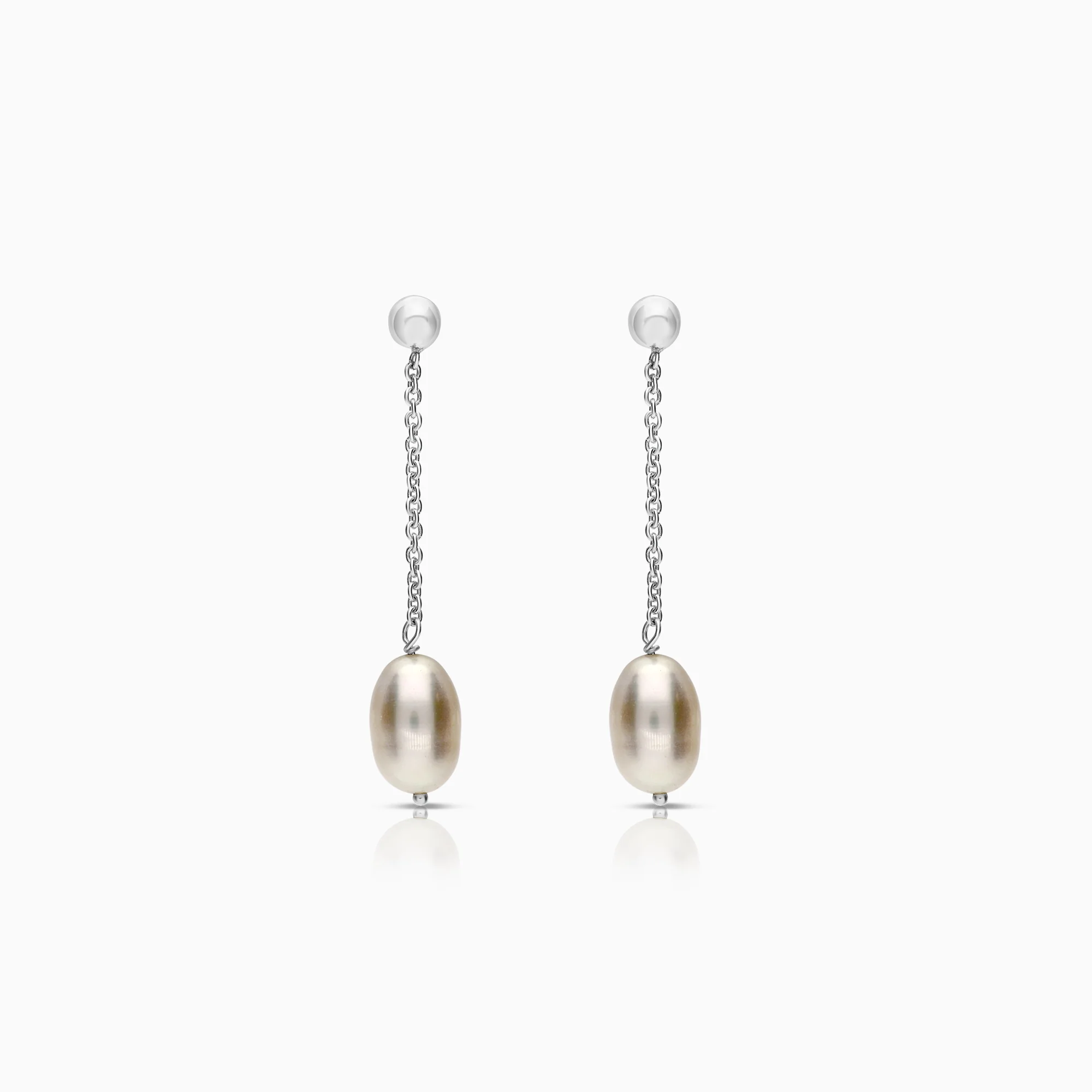 Pearl earrings 2.72g 18K white gold
