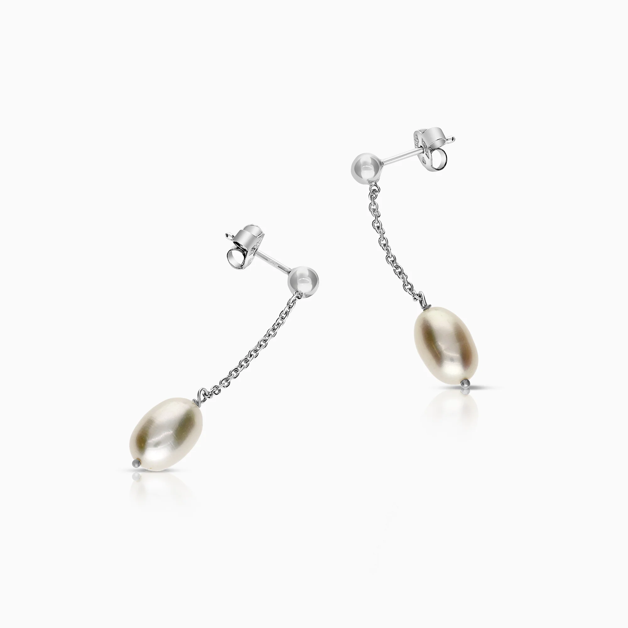 Pearl earrings 2.72g 18K white gold - Image 2
