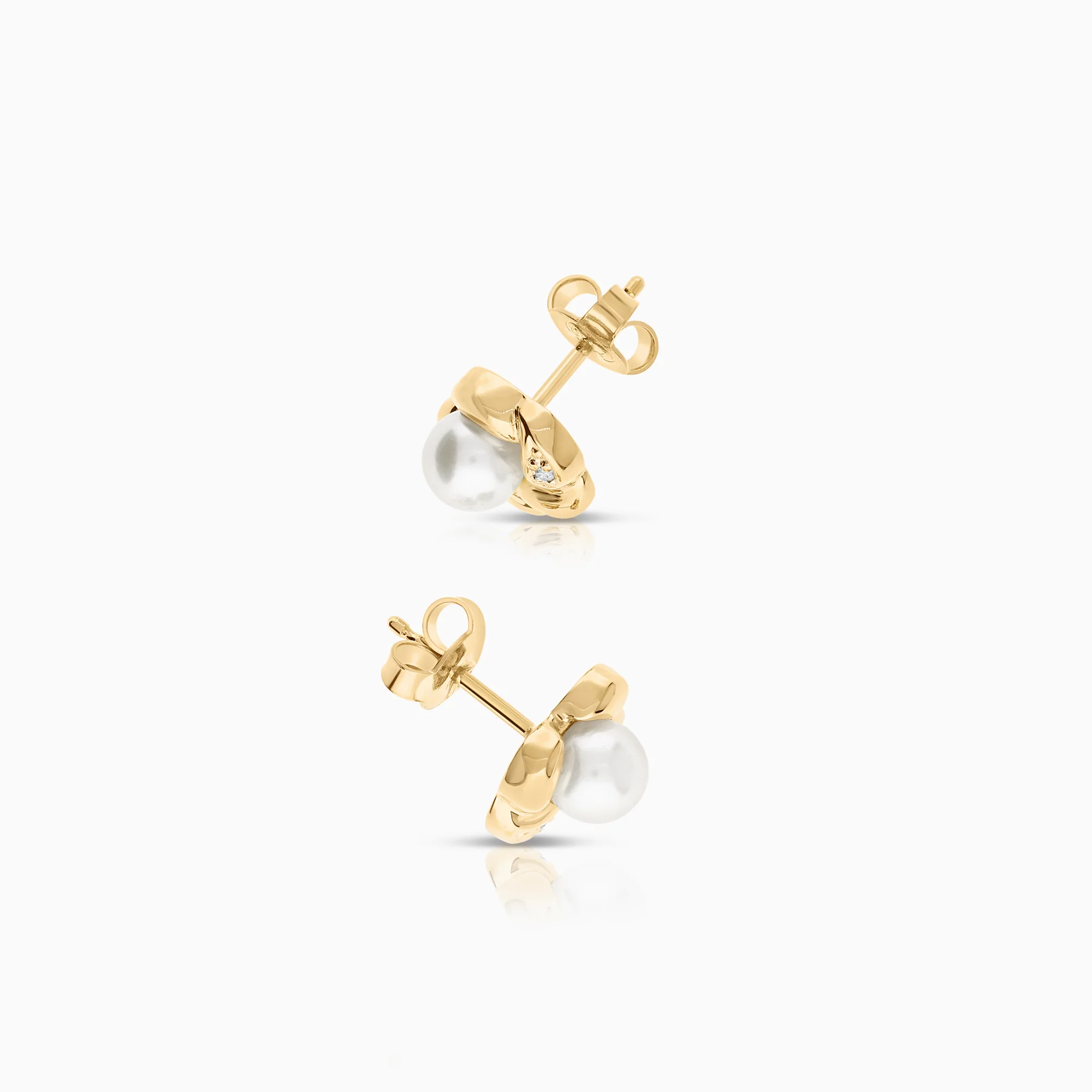 Pearl earrings 3.23g 18K gold - Image 2