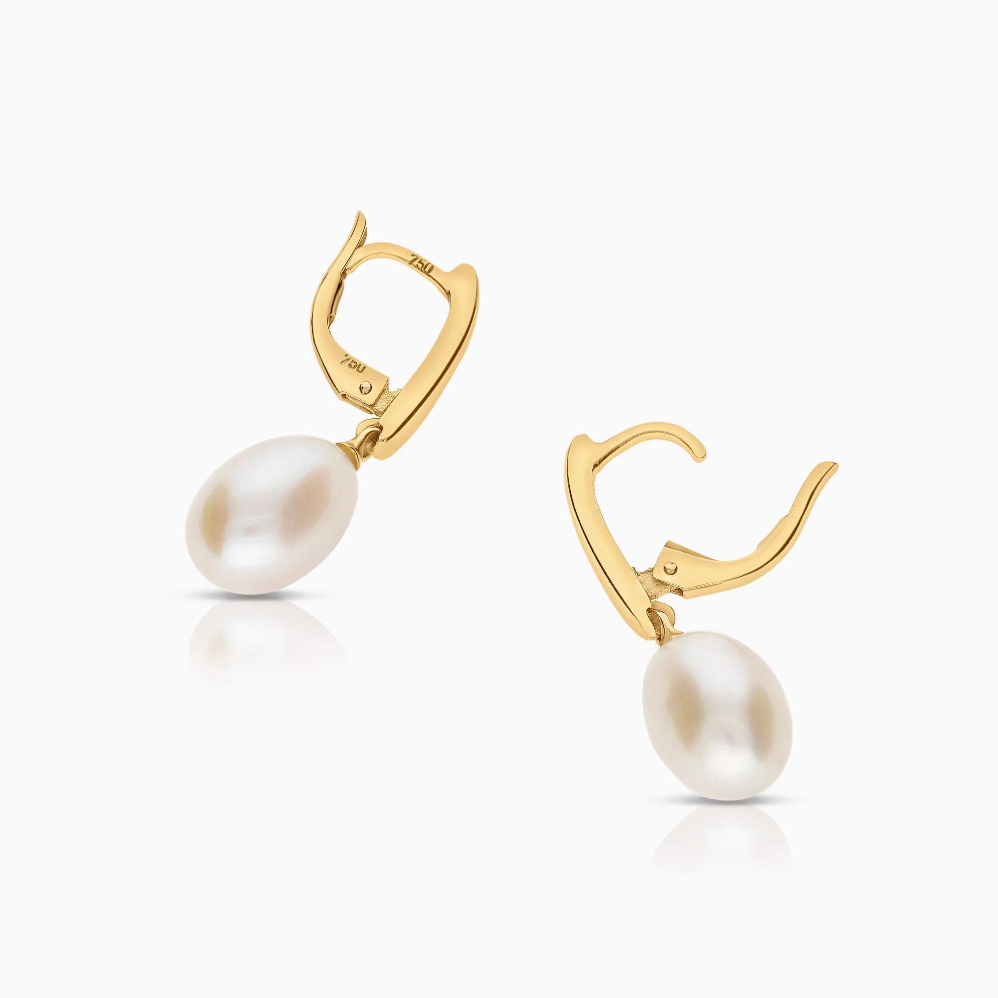 Pearl earrings 3.32g 18K gold - Image 2