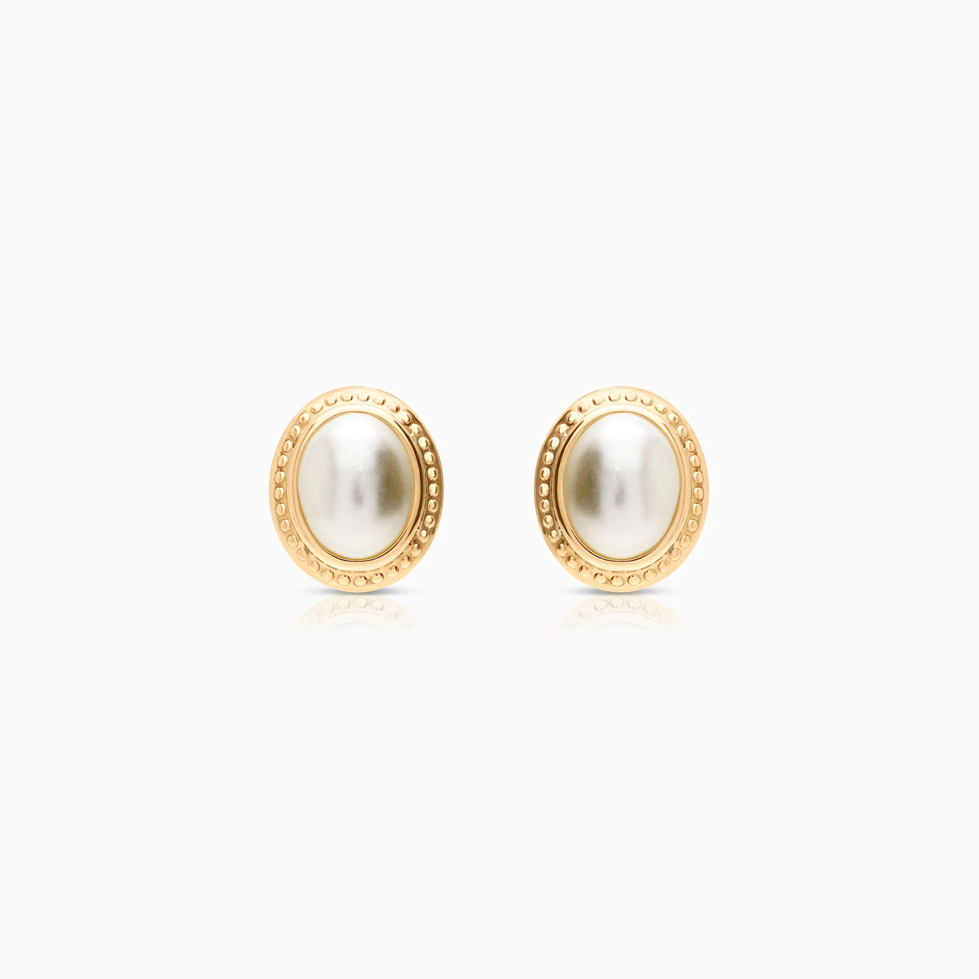 Pearl earrings with imitation pearls 1.65g 18K gold