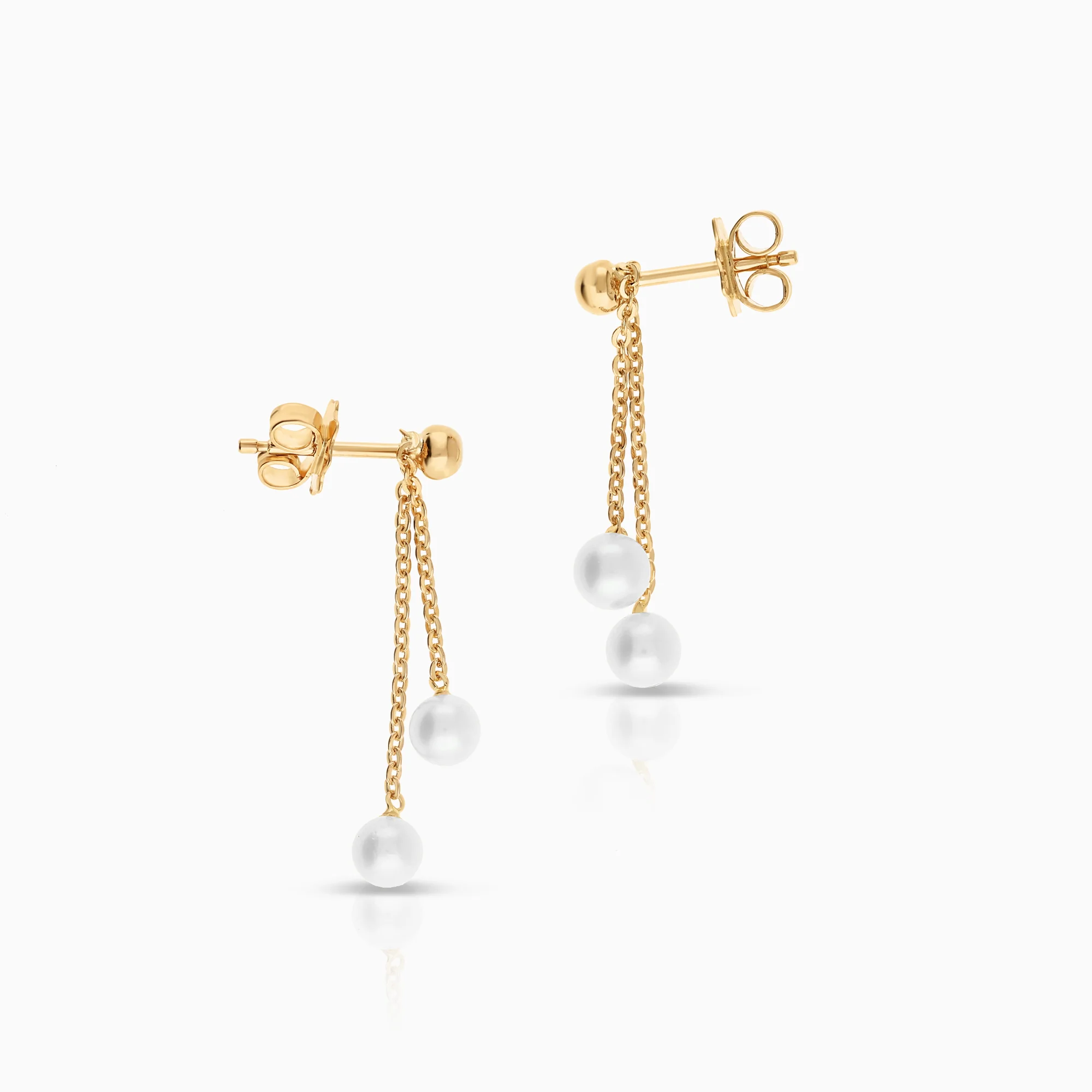 Pearl earrings cultured saltwater pearls 1.55g 18K gold - Image 2